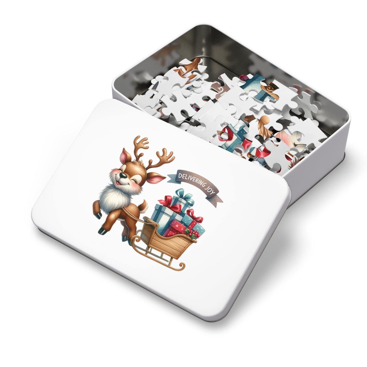 Jigsaw Puzzle, Christmas, Reindeer, Personalised/Non-Personalised (30, 110, 252, 500,1000-Piece)