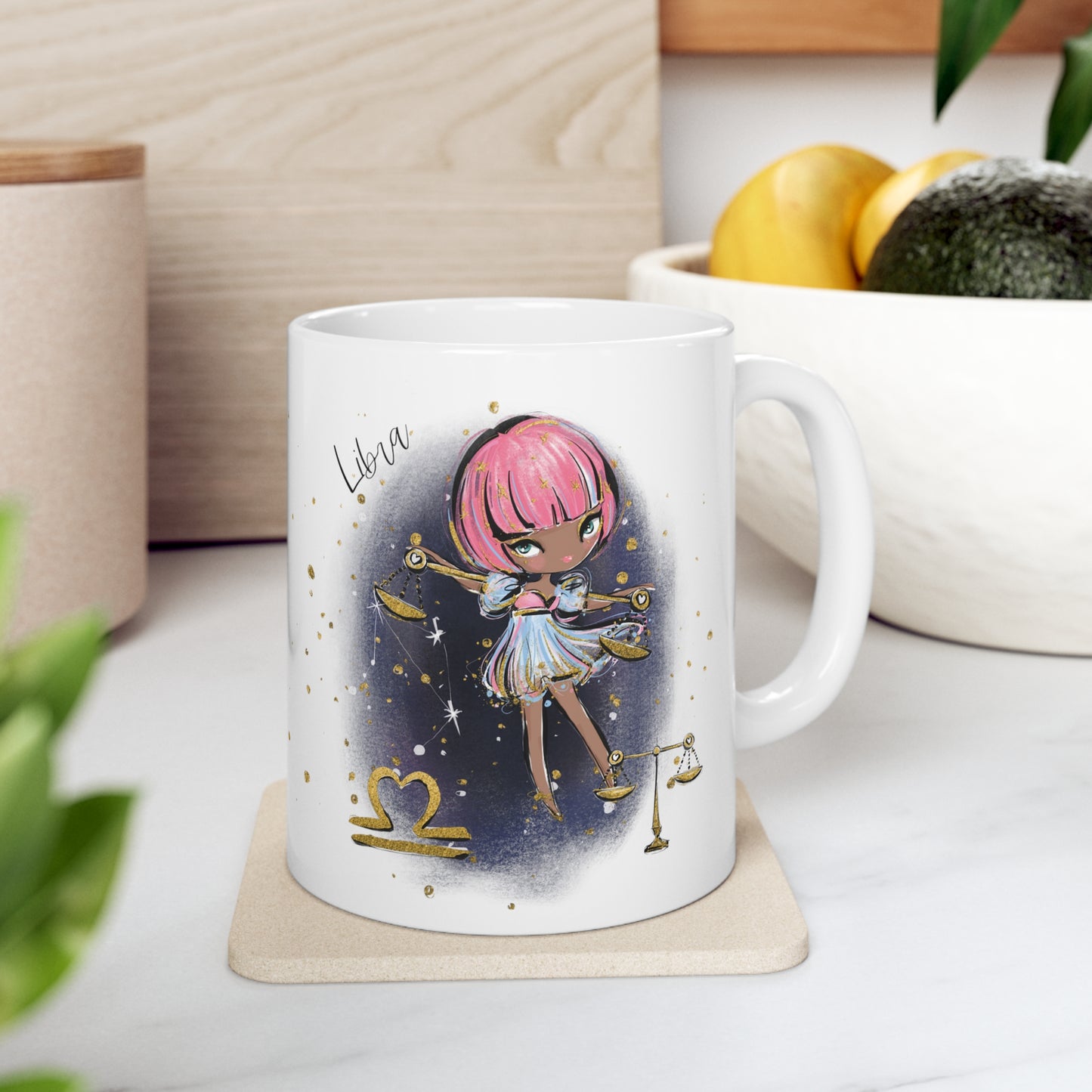 Personalised/Non Personalised Zodiac Sign, Libra, Ceramic Mug 11oz