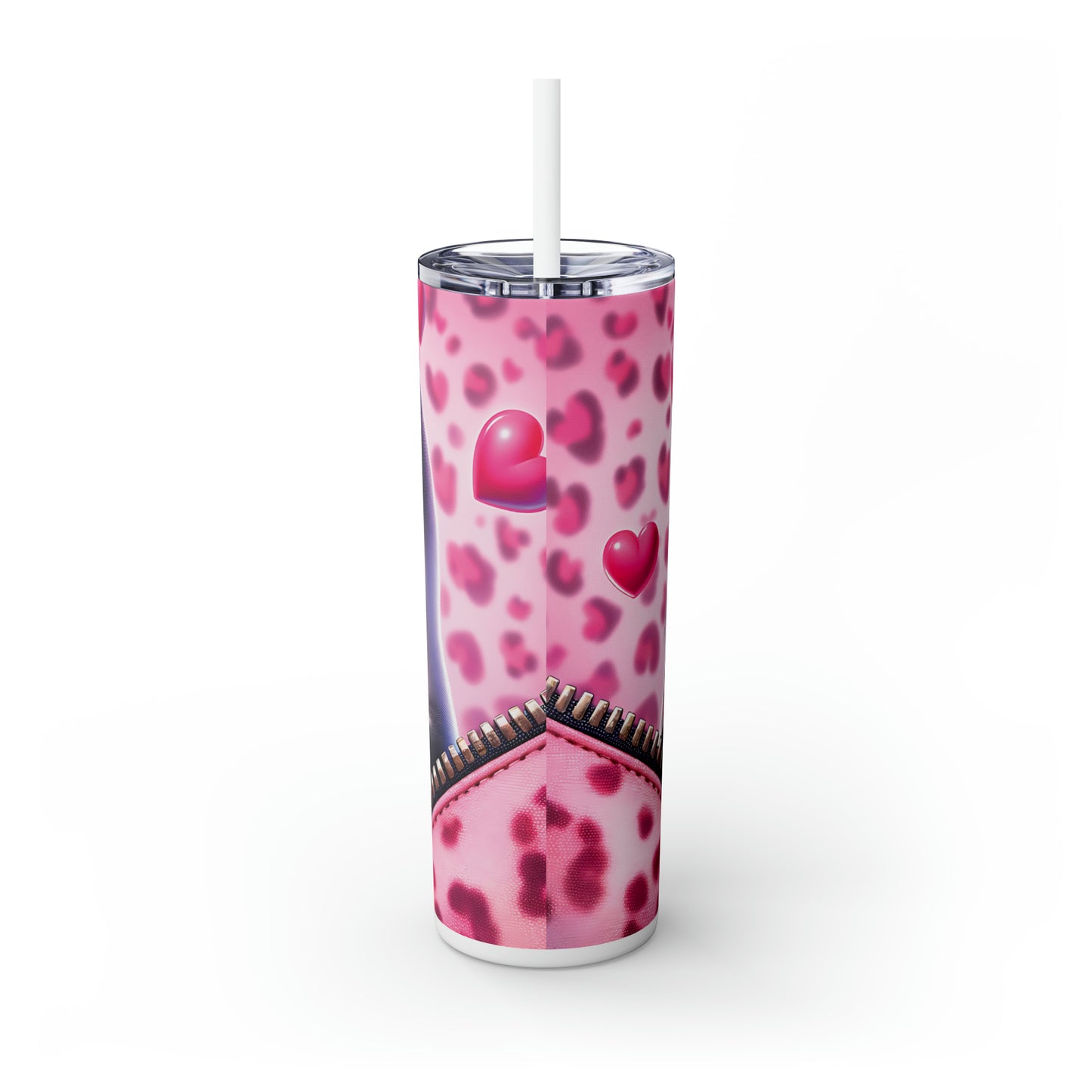 Skinny Tumbler with Straw, 20oz, Seal, Valentines Day