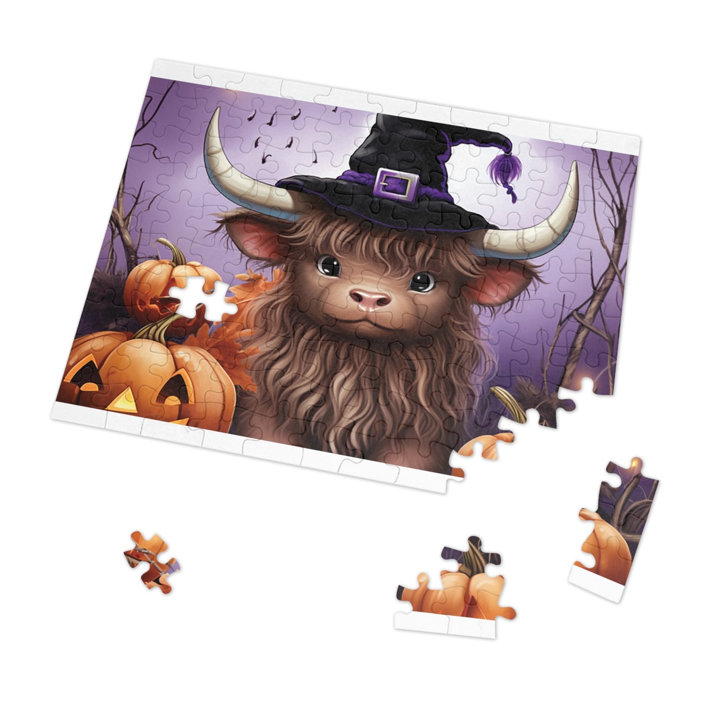 Jigsaw Puzzle, Highland Cow, Personalised/Non-Personalised (30, 110, 252, 500,1000-Piece)