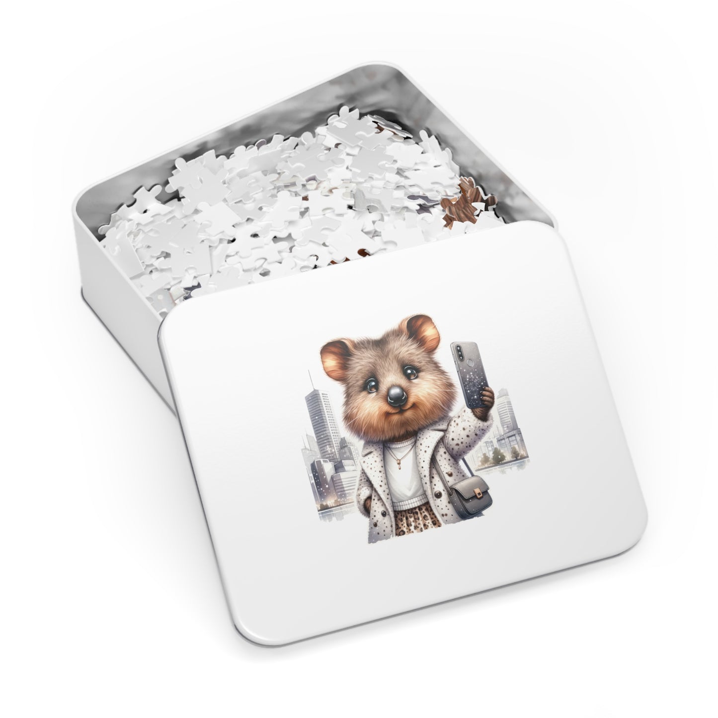 Jigsaw Puzzle in Tin, Australian Animals, Quokka, Personalised/Non-Personalised, awd-1331 (30, 110, 252, 500,1000-Piece)