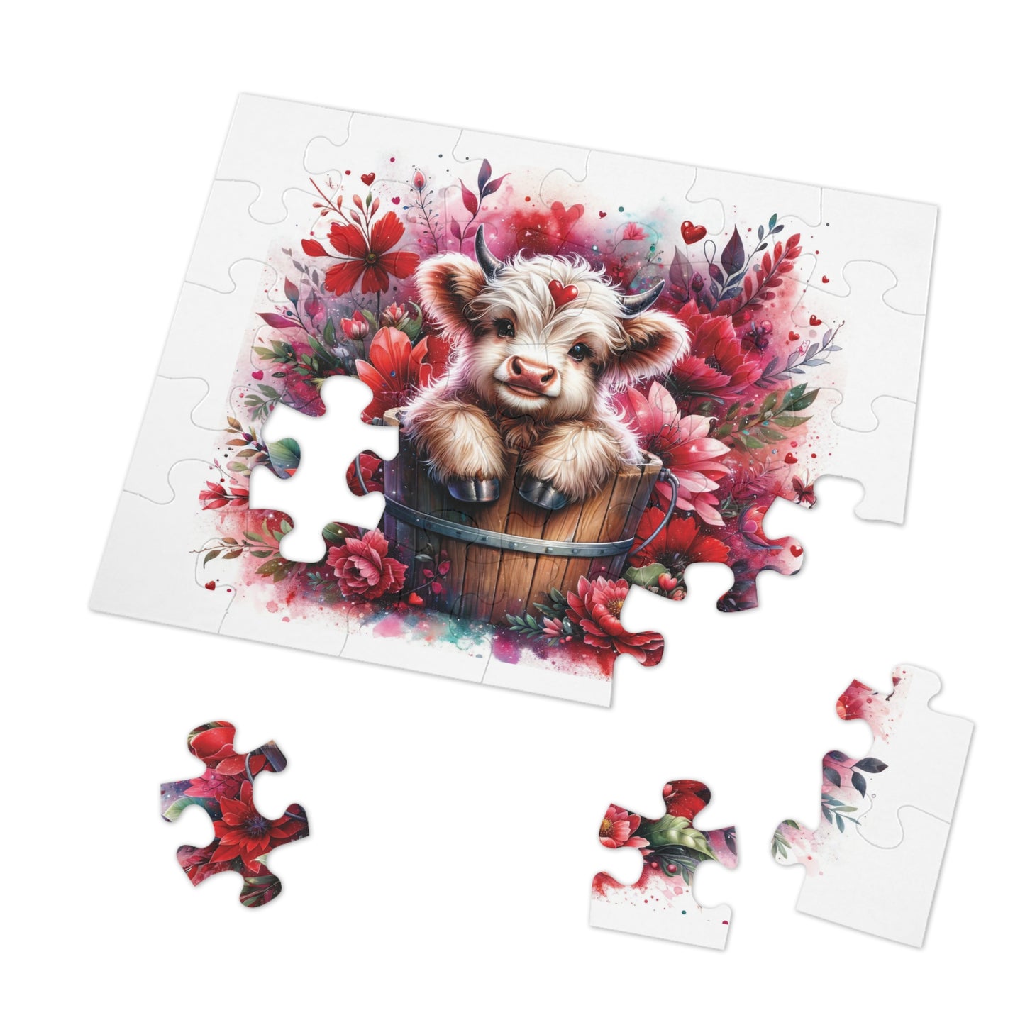 Jigsaw Puzzle, Highland Cow, Personalised/Non-Personalised (30, 110, 252, 500,1000-Piece)