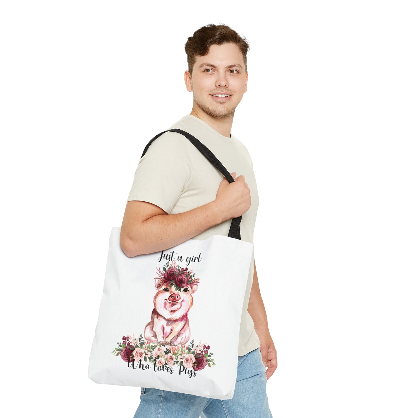 Tote Bag, Just a Girl Who Loves Pigs, Personalised/Non-Personalised Tote bag