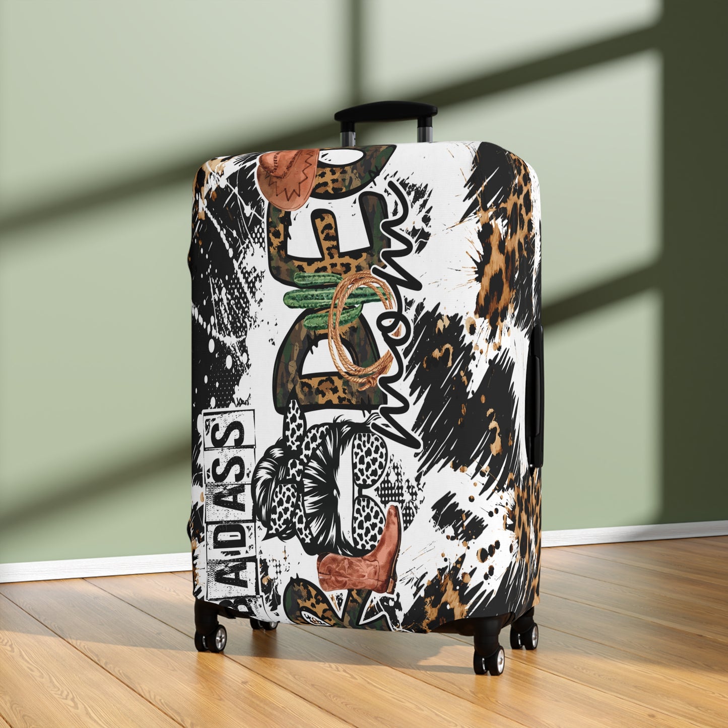 Luggage Cover, Badass Rodeo Mom, awd-3110