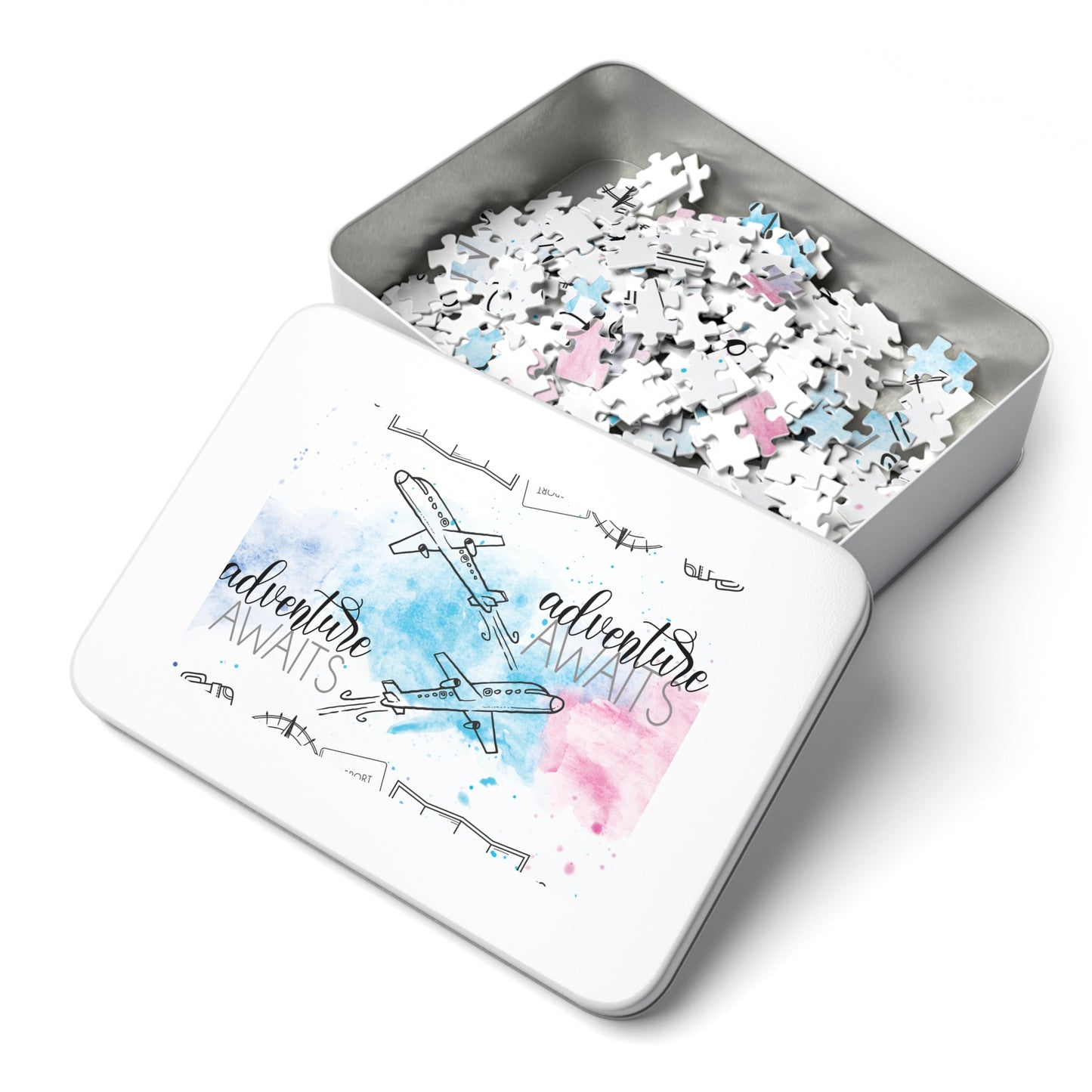 Jigsaw Puzzle, Travel, Adventure Awaits, Personalised/Non-Personalised (30, 110, 252, 500,1000-Piece)