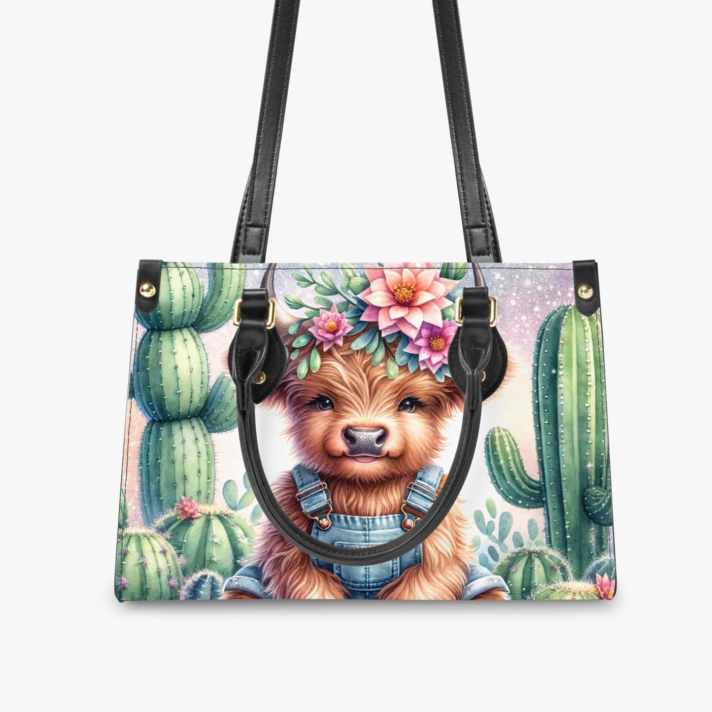 Women's Tote Bag - Long Strap - Highland Cow