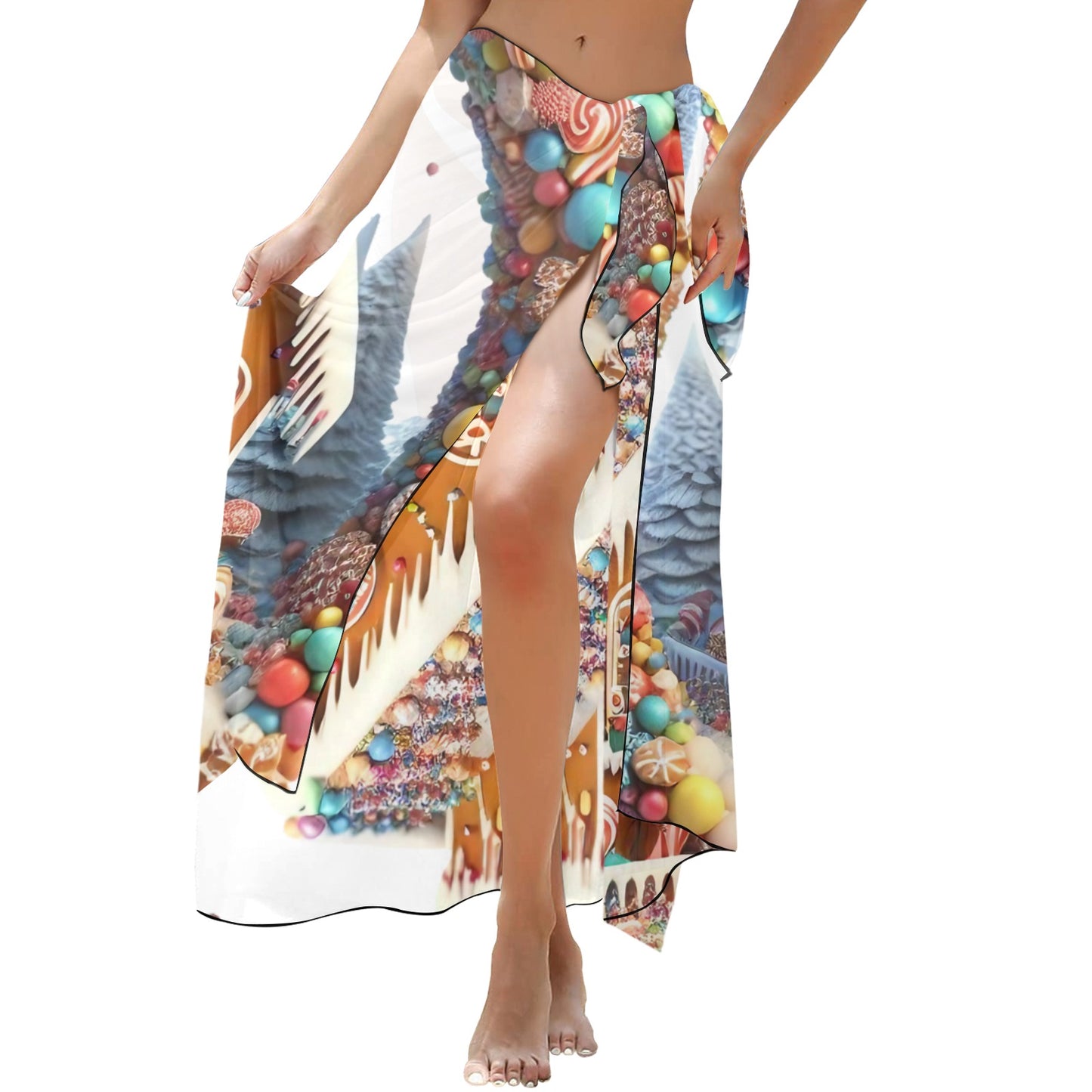 Gingerbread House3 Long Beach Sarong Wrap