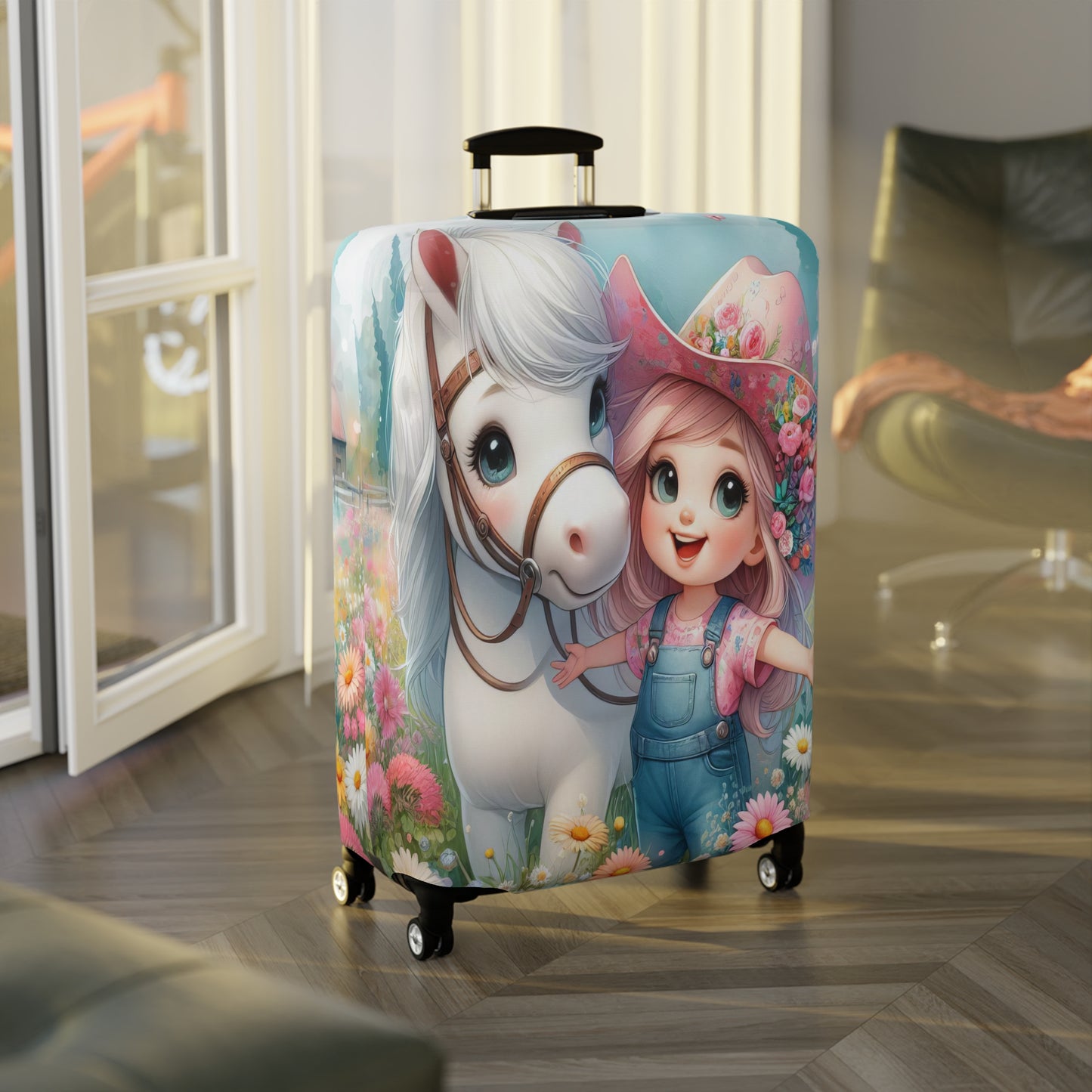 Luggage Cover, Just a Girl who Loves Horses, awd-3070