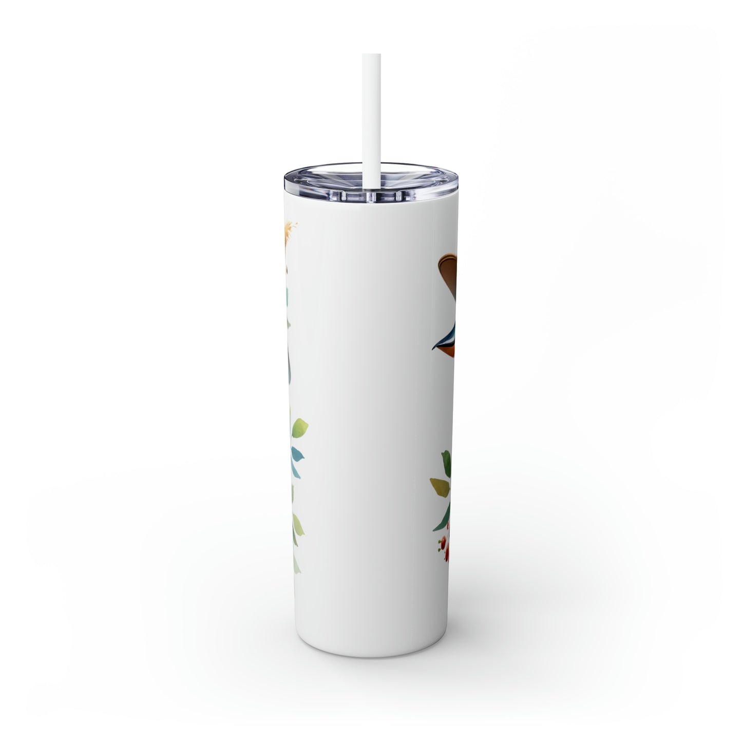 Skinny Tumbler with Straw, 20oz, Australian Animal, Kookaburra, awd-1337