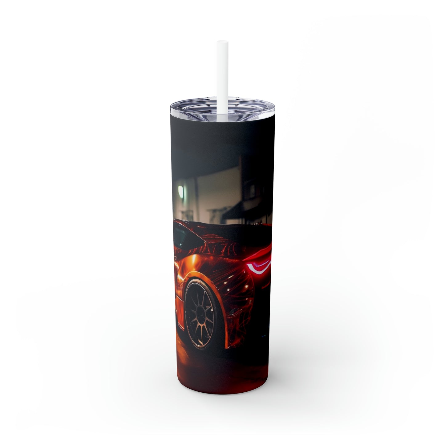 Skinny Tumbler with Straw, 20oz, Car