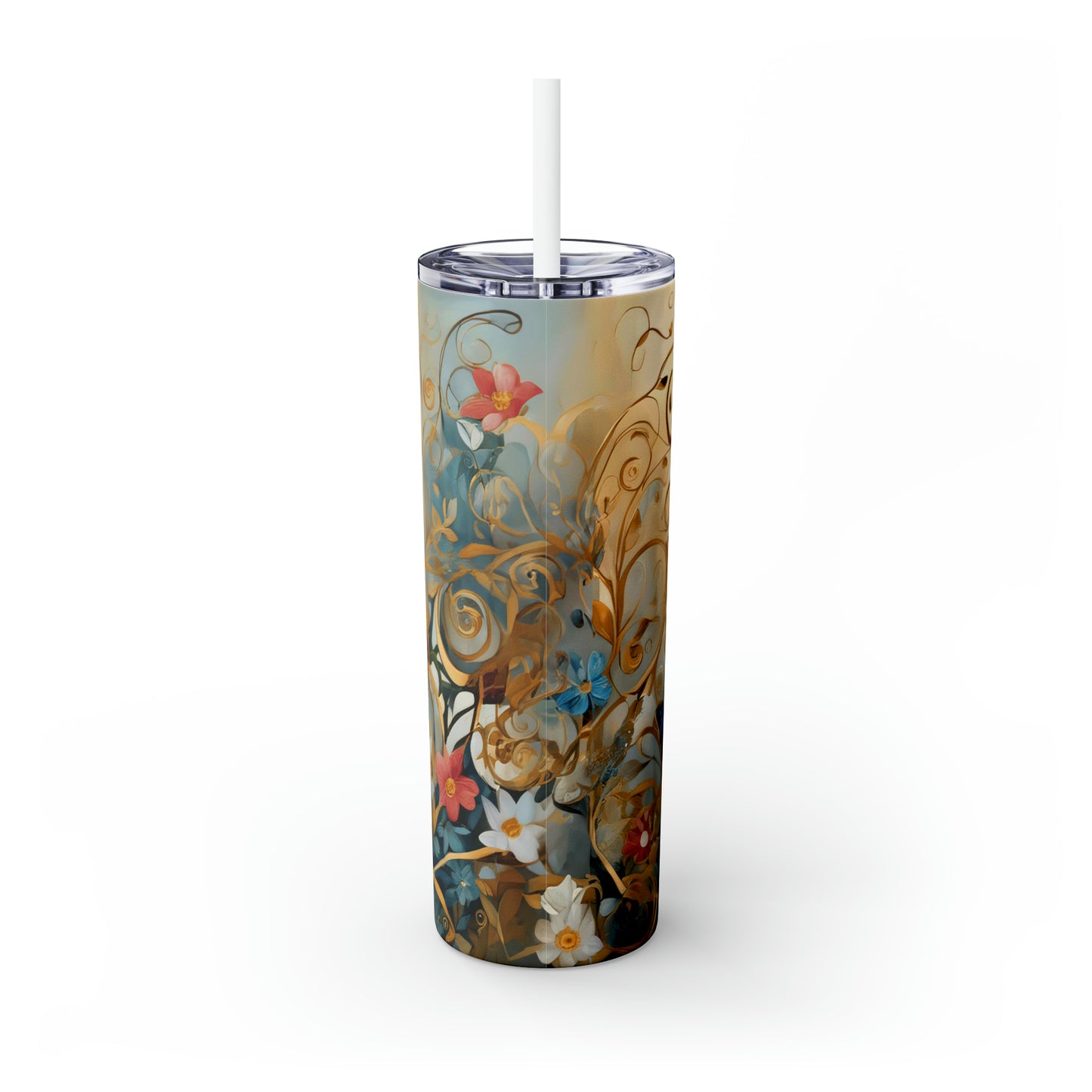 Skinny Tumbler with Straw, 20oz, Butterfly