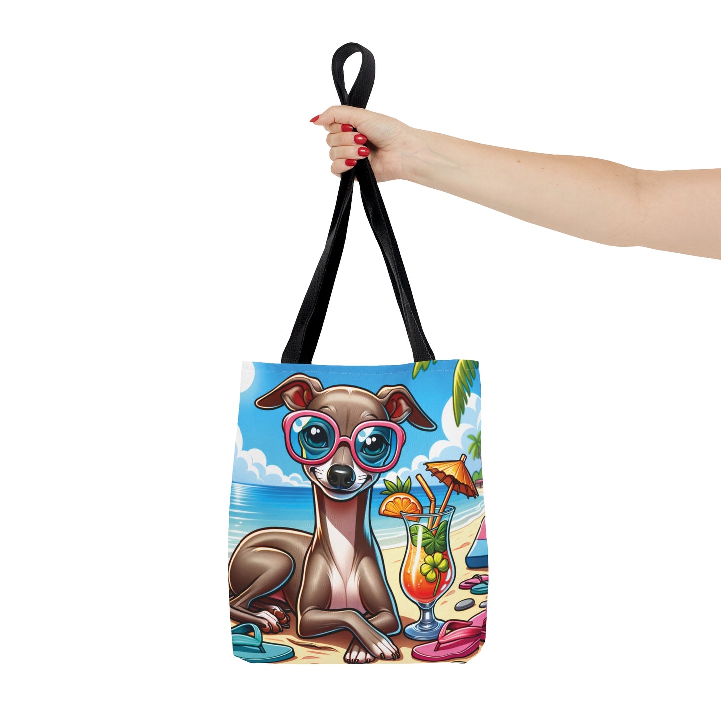 Tote Bag, Dog on Beach, Italian Greyhound, Tote bag,  awd-1218