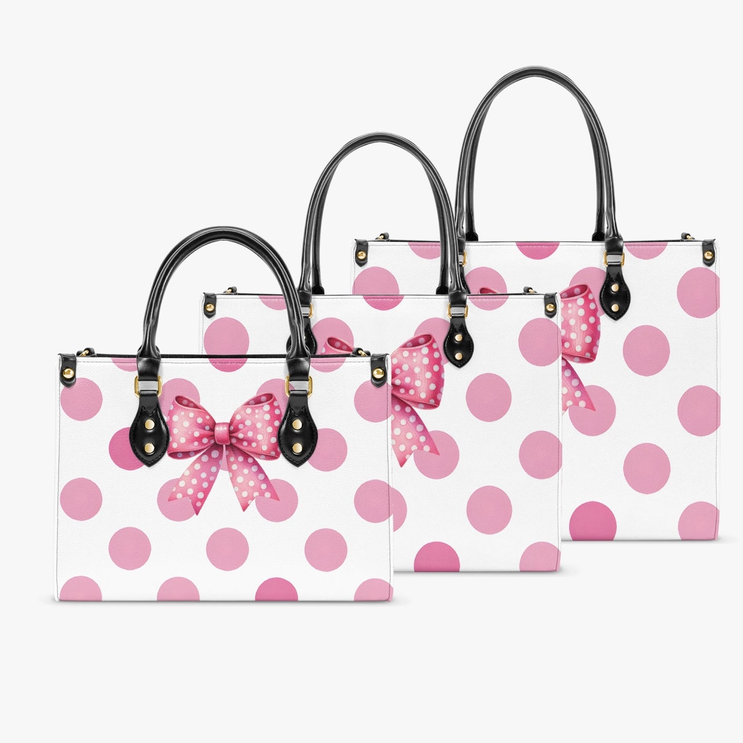 Women's Tote Bag - Rockabilly - Pink Large Polka Dots