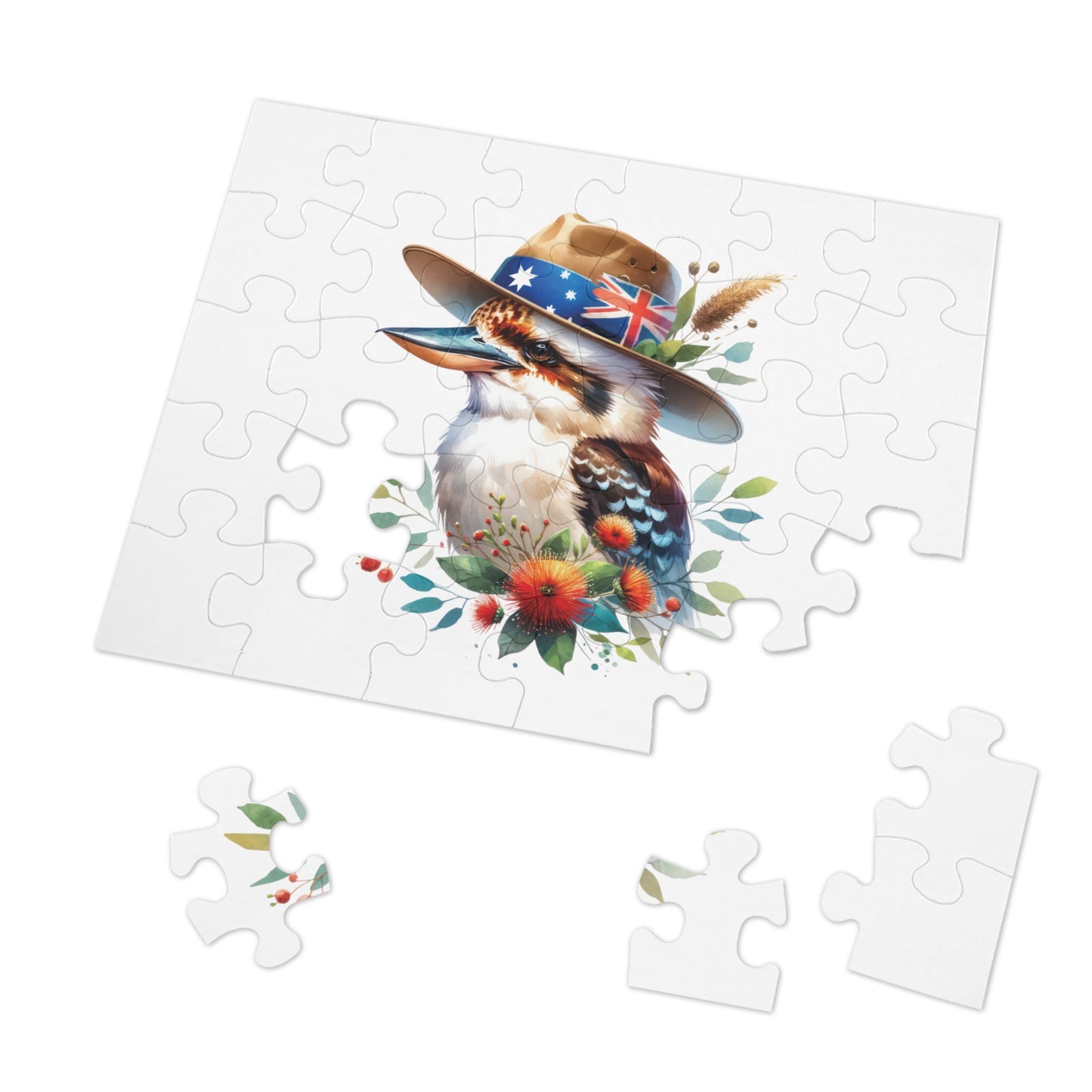 Jigsaw Puzzle in Tin, Australian Animals, Kookaburra, Personalised/Non-Personalised, awd-1338 (30, 110, 252, 500,1000-Piece)