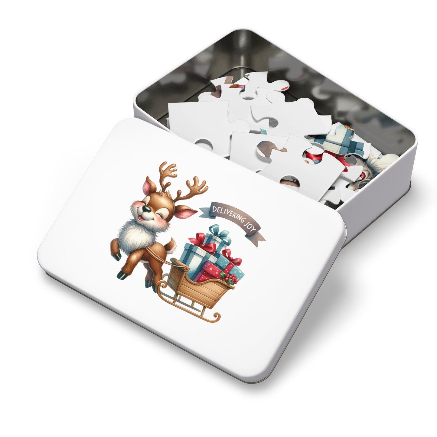 Jigsaw Puzzle, Christmas, Reindeer, Personalised/Non-Personalised (30, 110, 252, 500,1000-Piece)