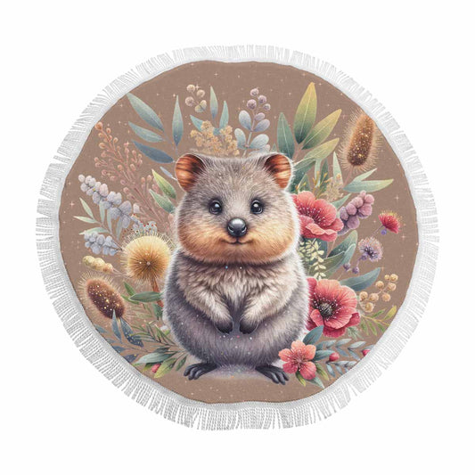 Australian Animals Quokka Awd1327  Circular Beach Shawl 59"