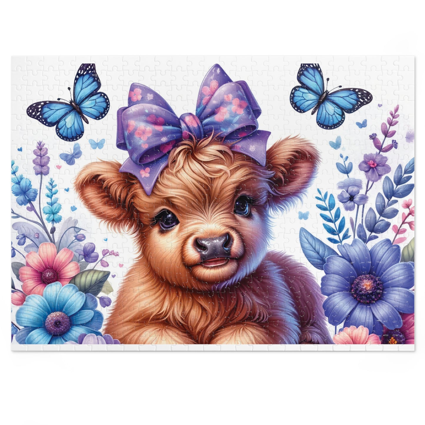 Jigsaw Puzzle, Highland Cow, Personalised/Non-Personalised (30, 110, 252, 500,1000-Piece)