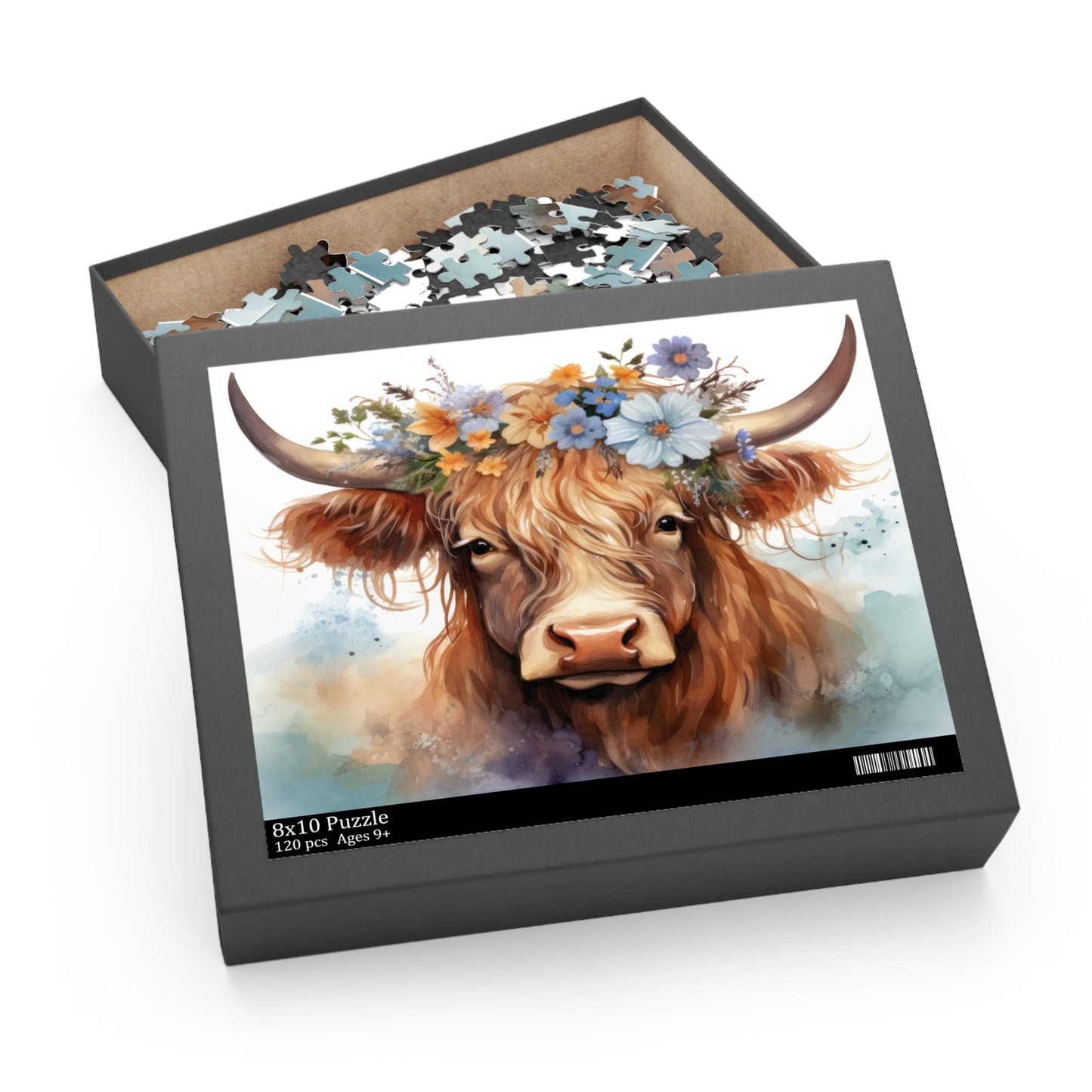 Personalised/Non-Personalised Puzzle, Highland Cow (120, 252, 500-Piece)