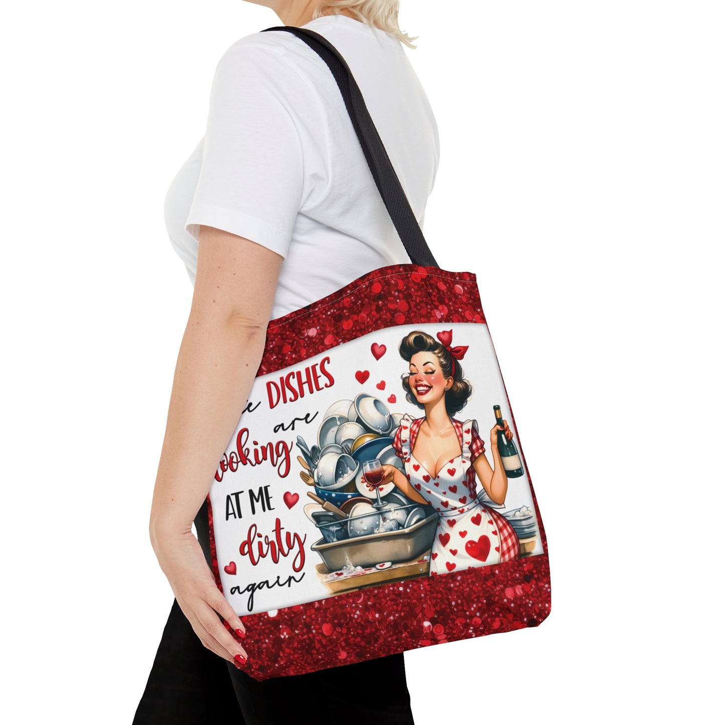 Tote Bag, Retro, The Dishes are looking at me Dirty again