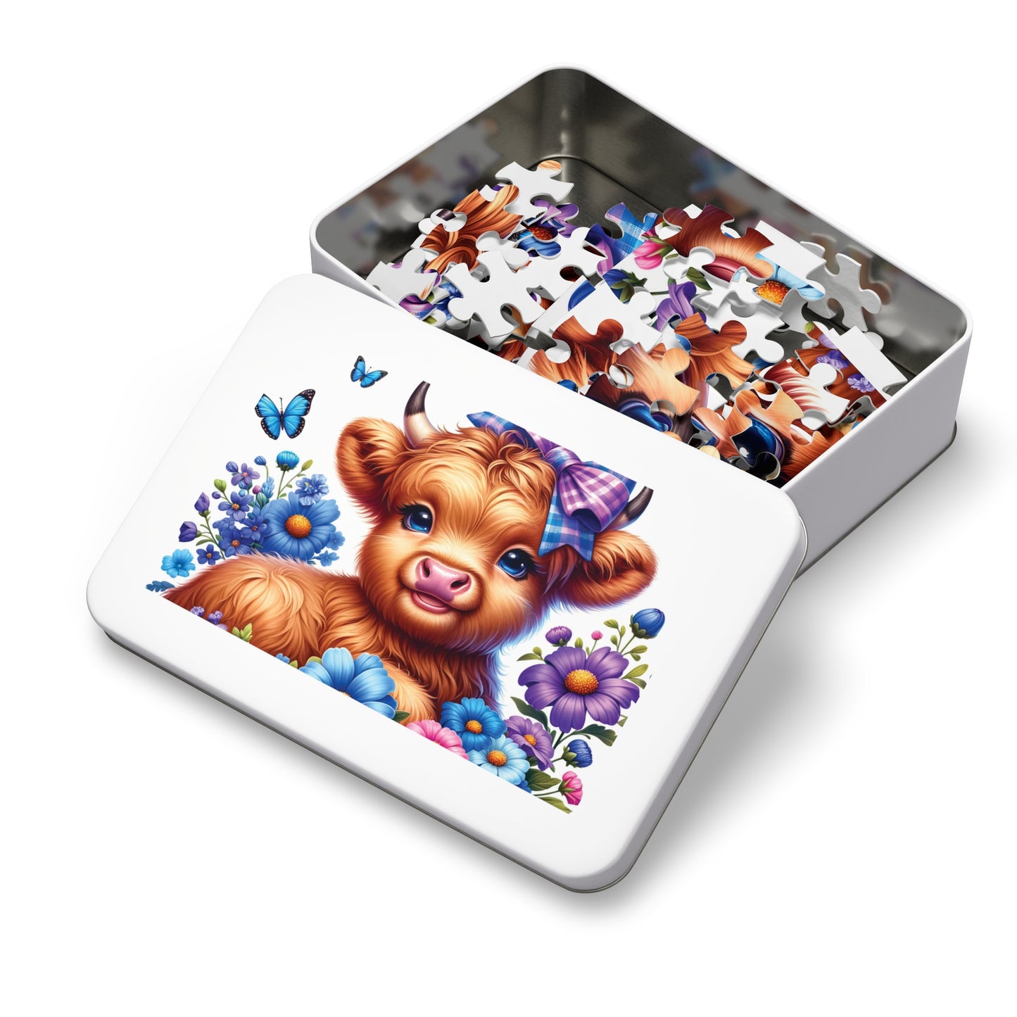 Jigsaw Puzzle, Highland Cow, Personalised/Non-Personalised (30, 110, 252, 500,1000-Piece)