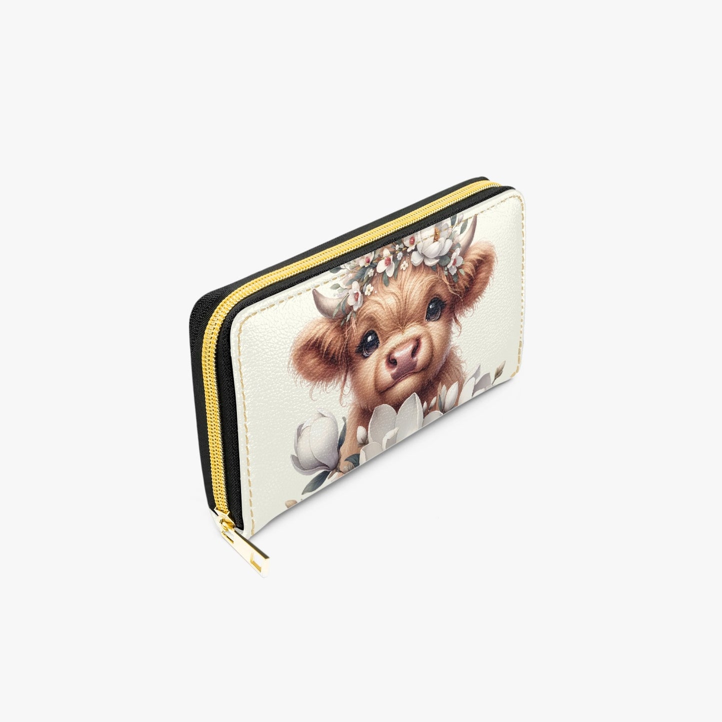 Long Type Zipper Purse - Highland Cow