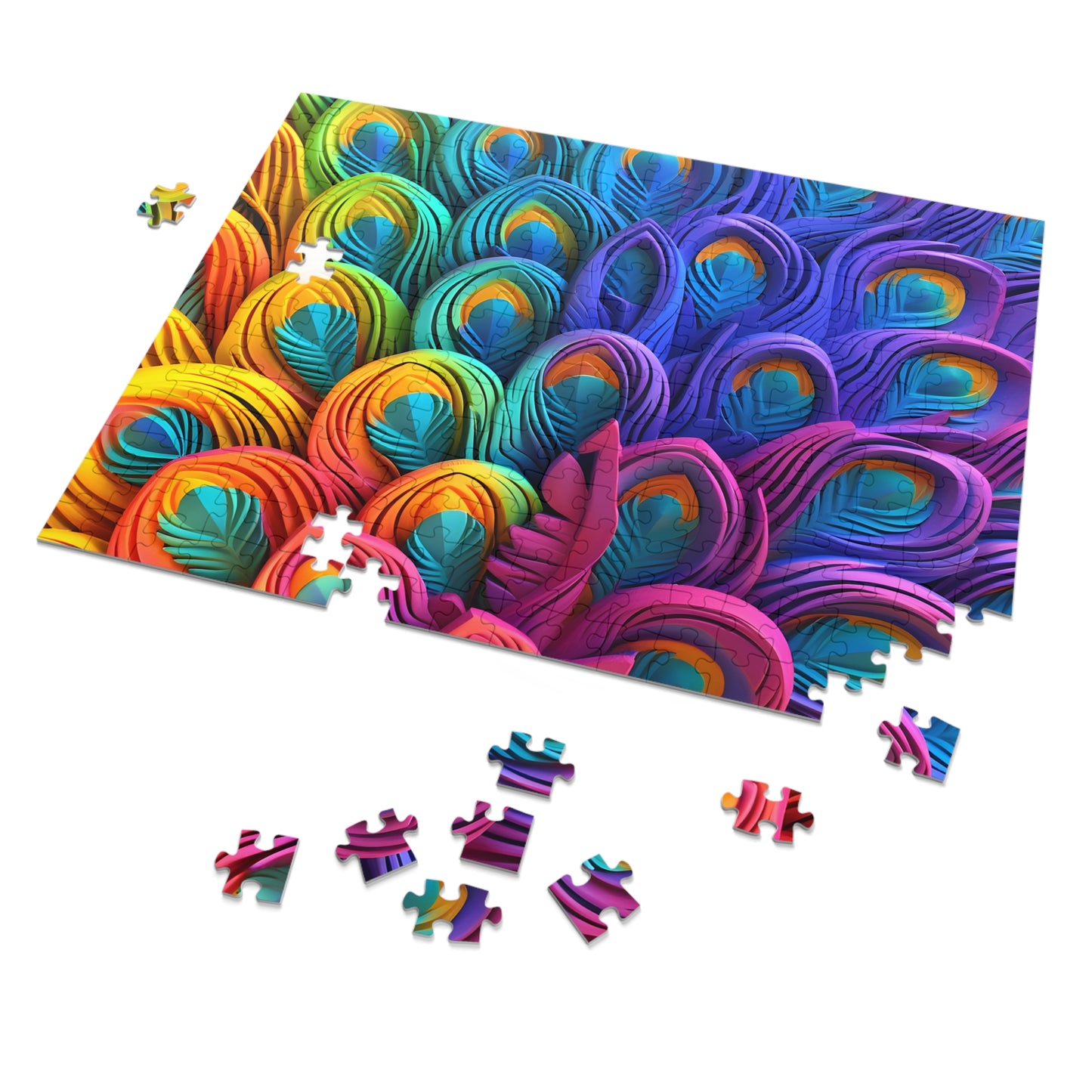 Puzzle, Peacock Feathers, Personalised/Non-Personalised (30, 110, 252, 500,1000-Piece) awd-574