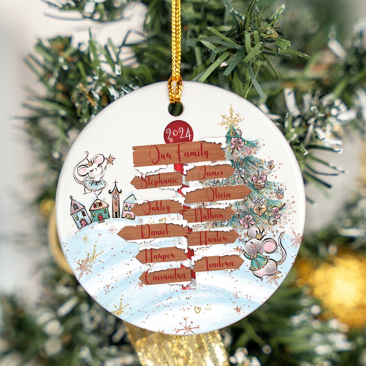 Personalised North Pole Christmas Ceramic Ornament