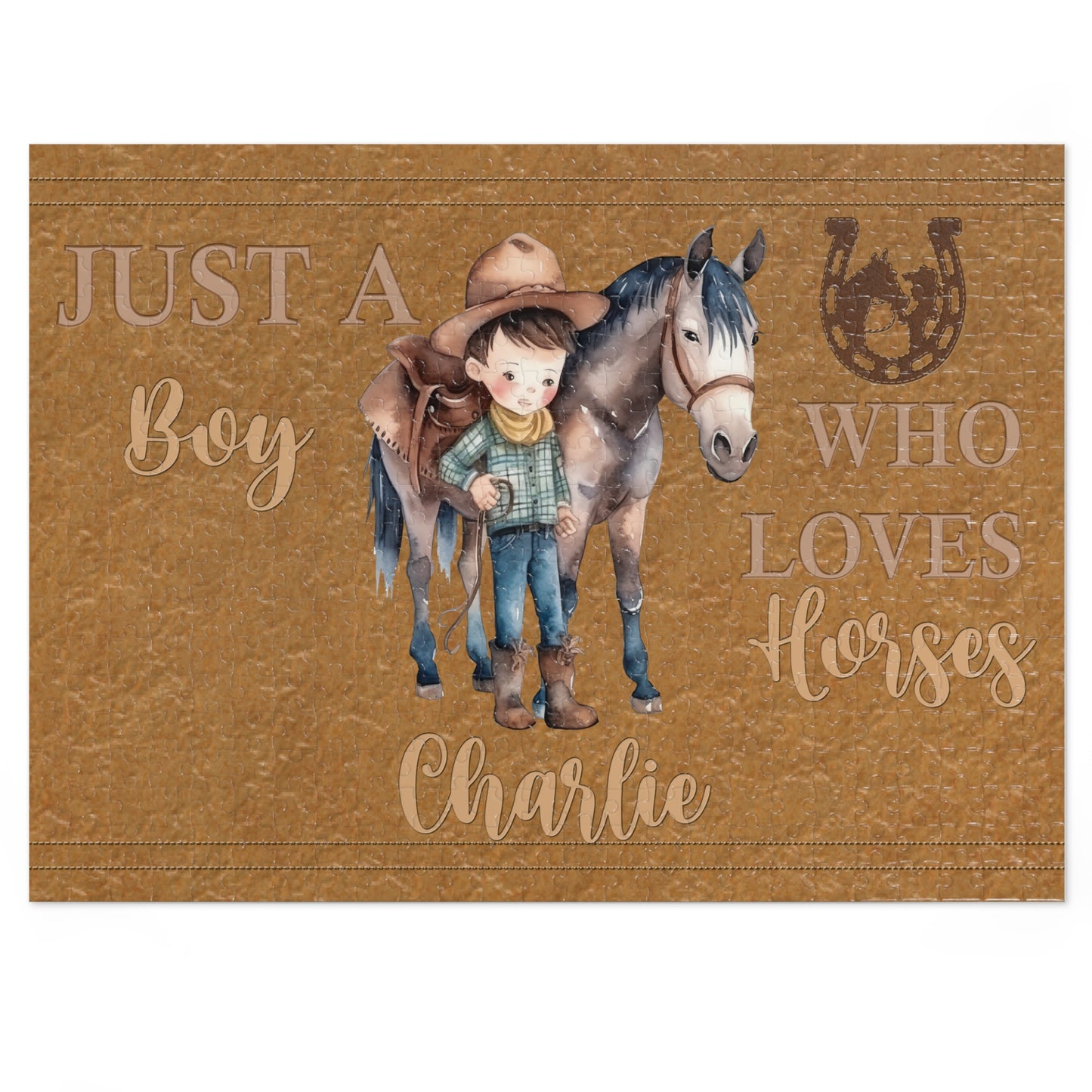 Jigsaw Puzzle, Western, Just aBoy Who Loves Horses, Personalised/Non-Personalised (30, 110, 252, 500,1000-Piece)