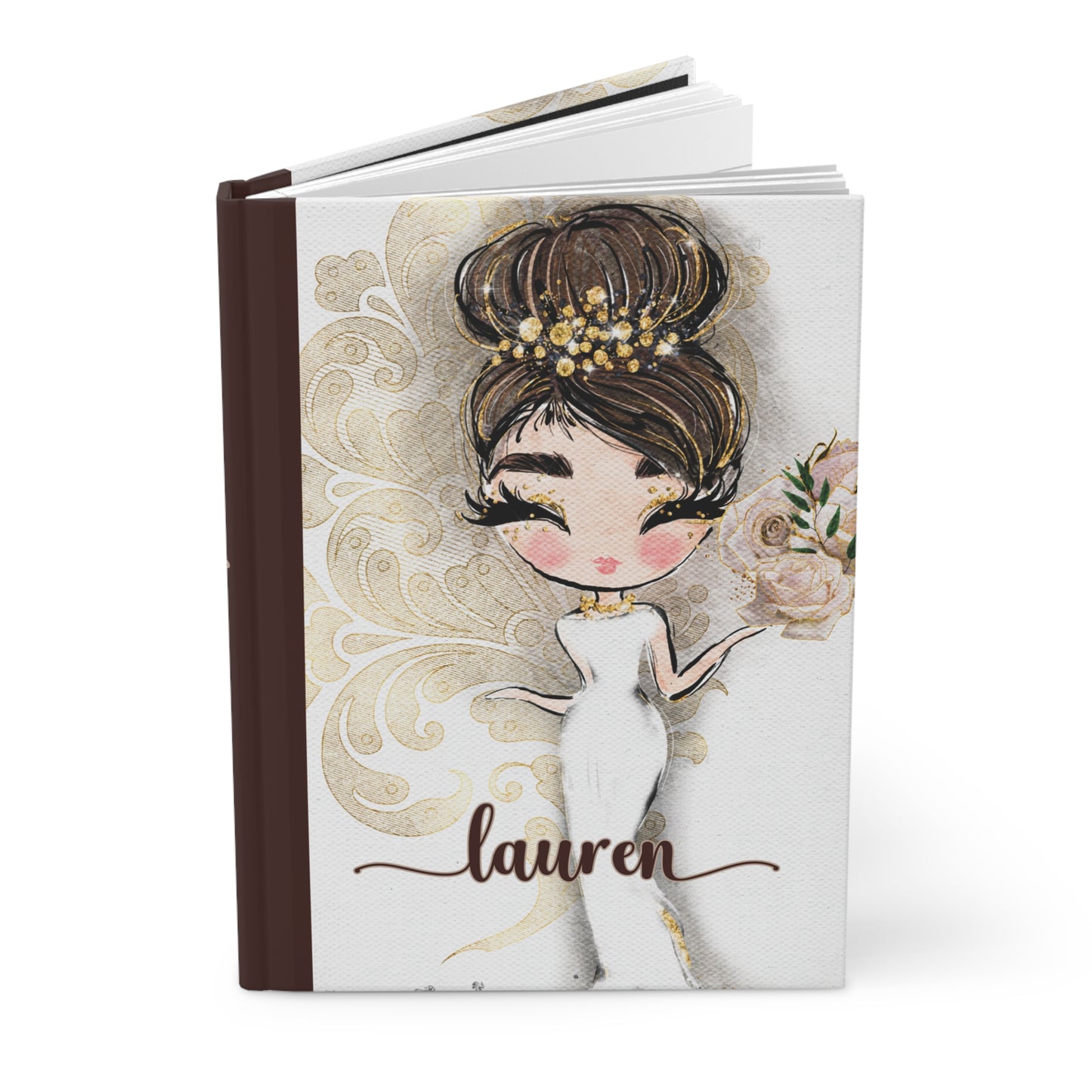 Personalised Hardcover Journal Matte, Country and Western, Whimsical Bride, awd-1773