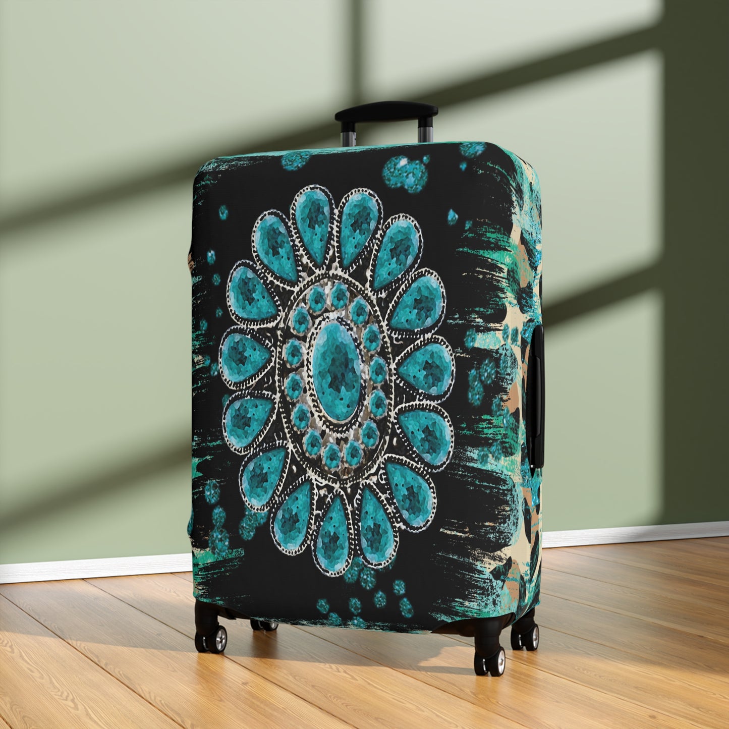 Luggage Cover, Country and Western, Turquoise, awd-038