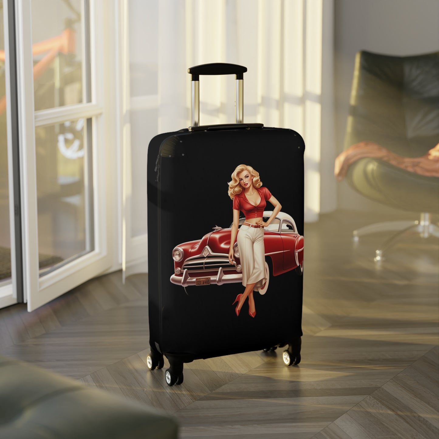 Luggage Cover, Rockabilly, Vintage Car, awd-4041