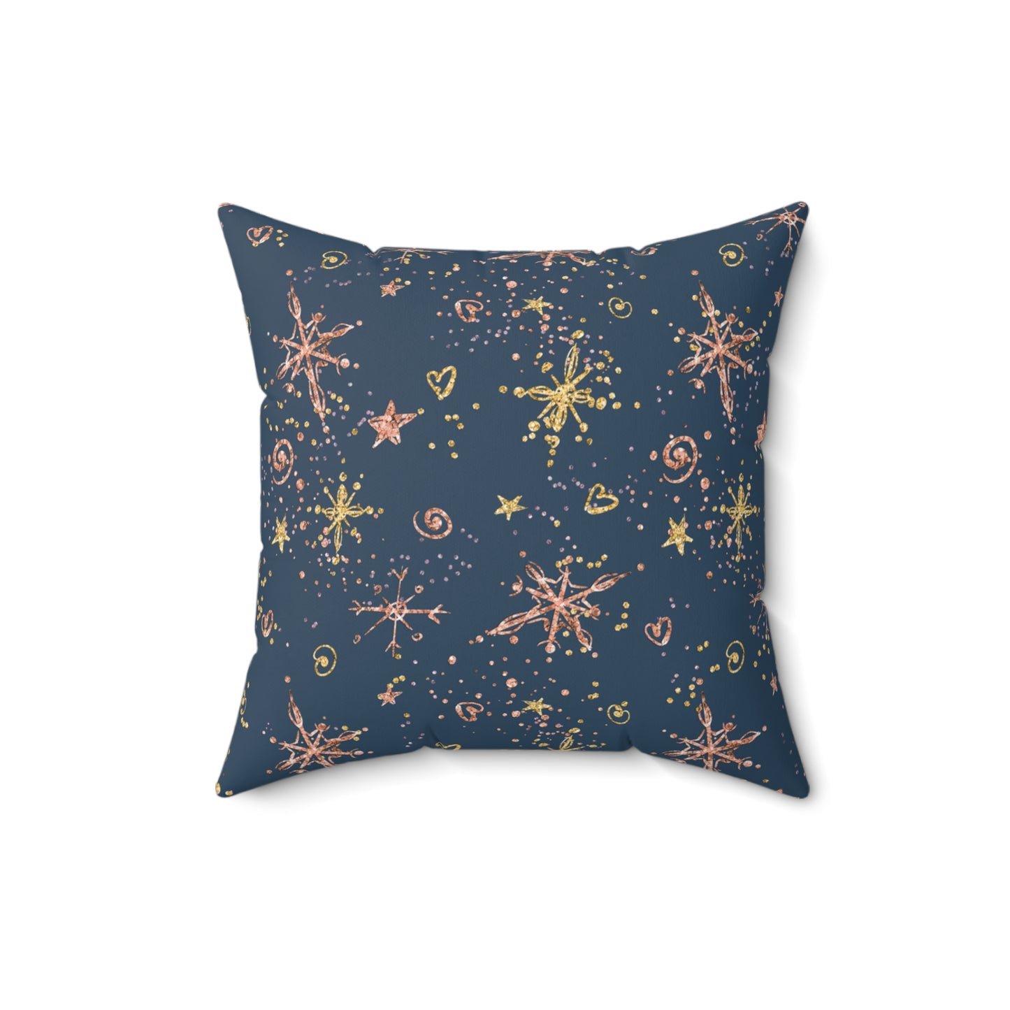 Spun Polyester Square Pillow, Christmas Stars Cushion