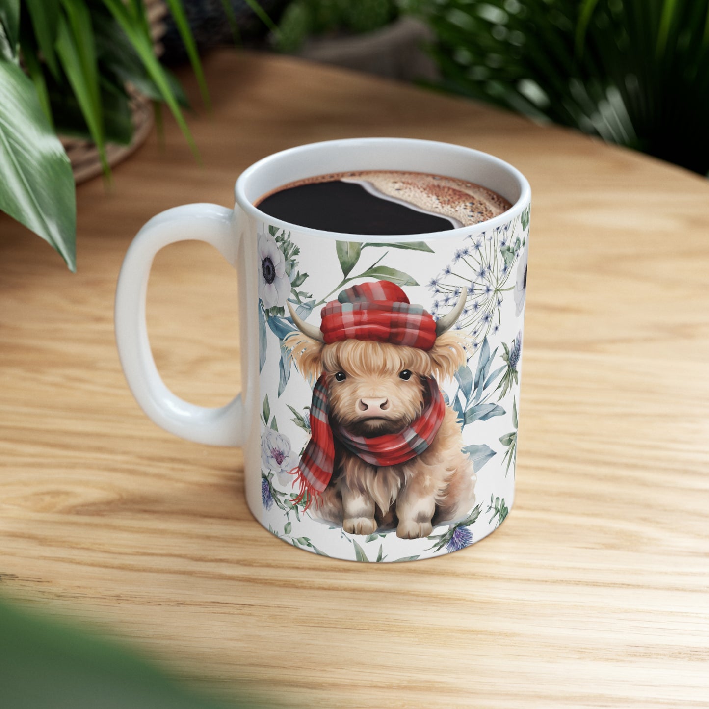 Personalised/Non Personalised Highland Cow, Ceramic Mug 11oz, Highland Cow Mug