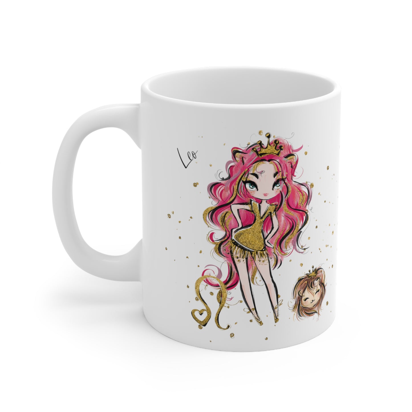 Personalised/Non Personalised Zodiac Sign, Leo, Ceramic Mug 11oz