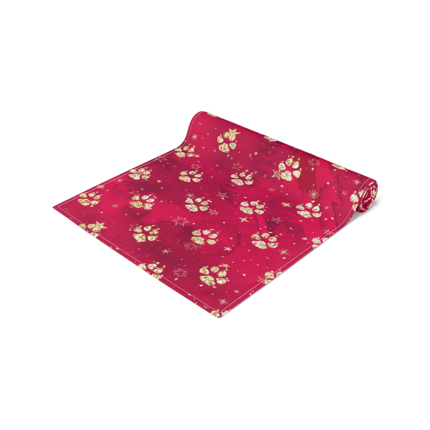 Doggie Paws Christmas Table Runner, Cotton Twill and Poly Available