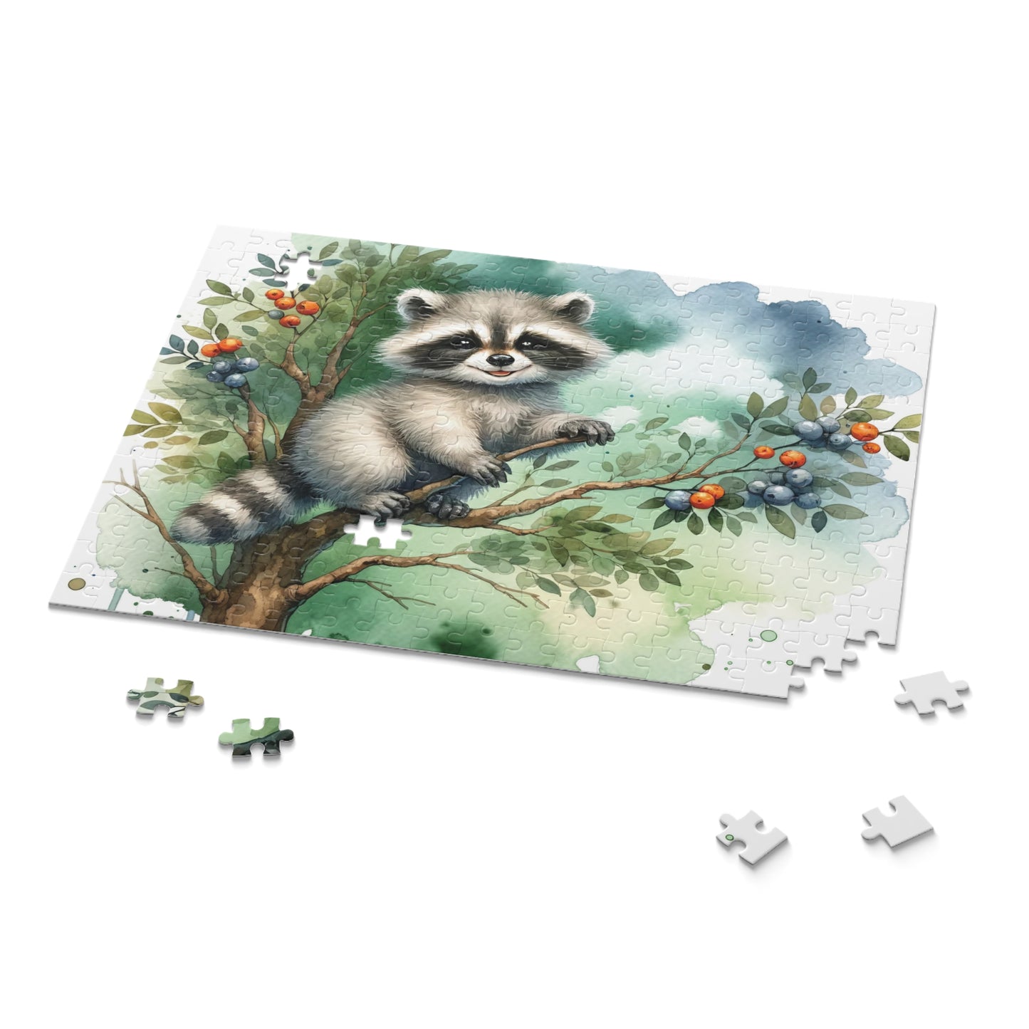 Personalised/Non-Personalised Puzzle, Racoon (120, 252, 500-Piece)