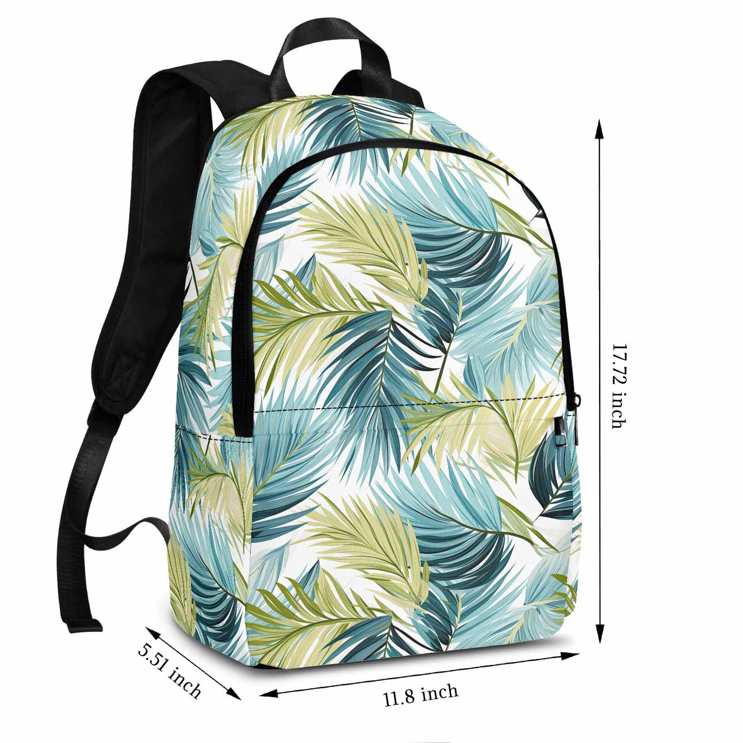 Palm Leaves Blue Green  Adult Casual Backpack