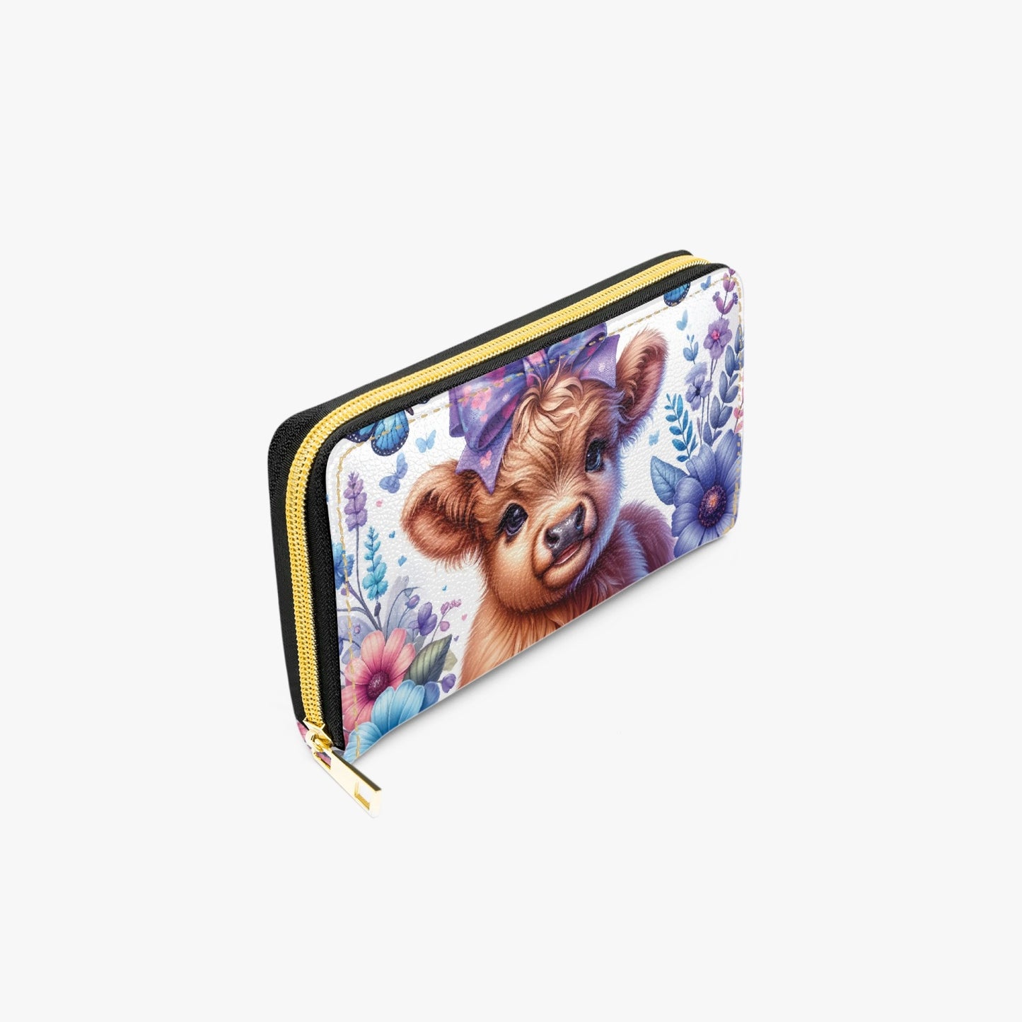 Long Type Zipper Purse - Highland Cow