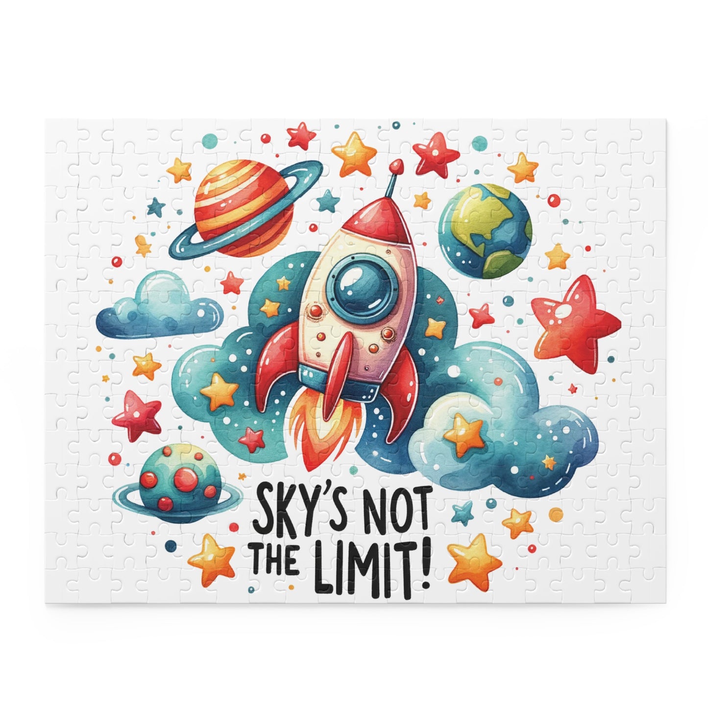 Personalised/Non-Personalised Puzzle, Rocket, Sky's not the Limit (120, 252, 500-Piece)