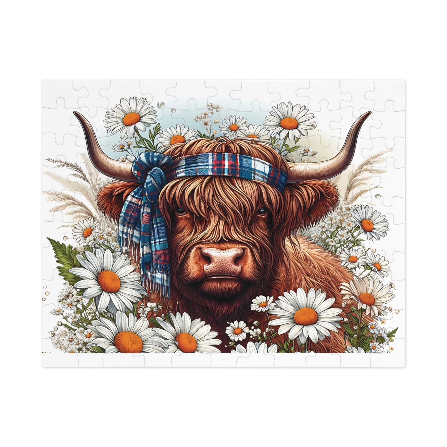 Jigsaw Puzzle, Highland Cow, Personalised/Non-Personalised (30, 110, 252, 500,1000-Piece)