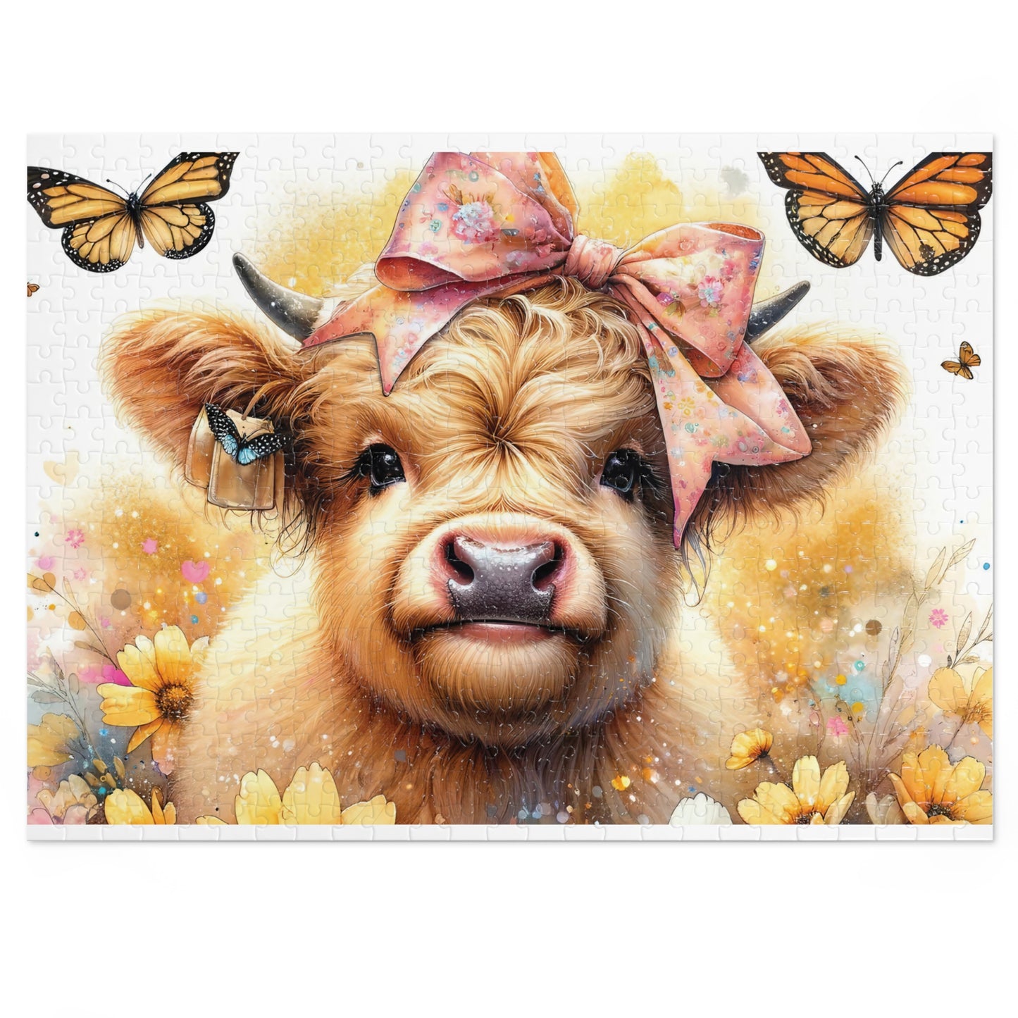 Jigsaw Puzzle, Highland Cow, Personalised/Non-Personalised (30, 110, 252, 500,1000-Piece)