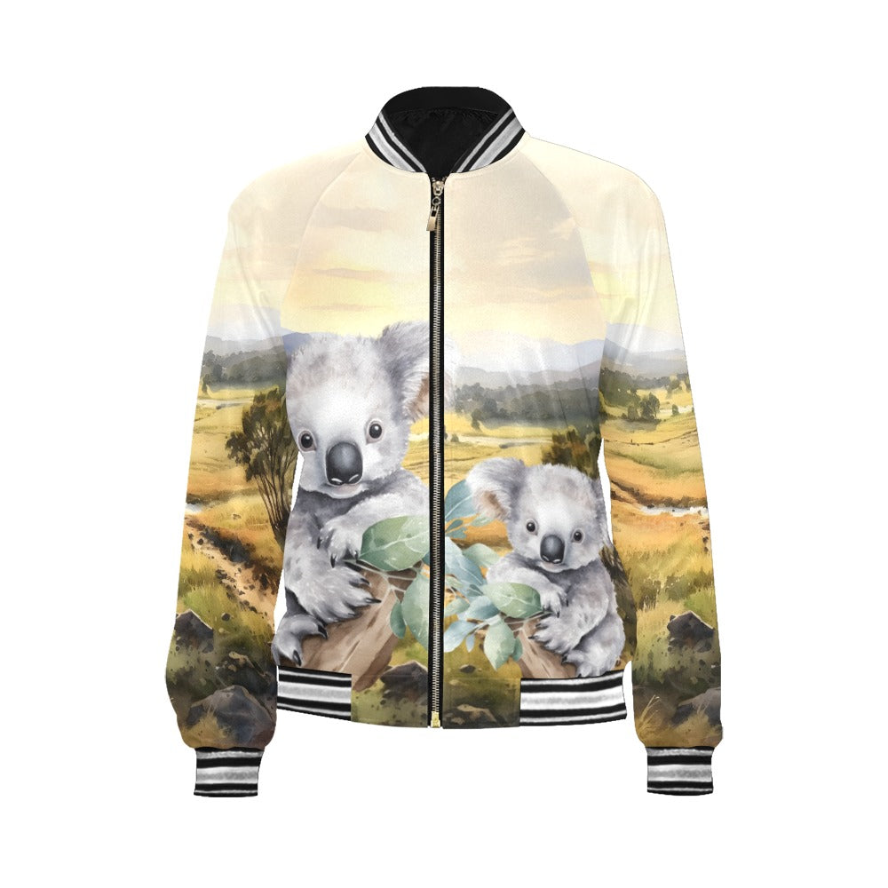 Australian Animals Koala Bomber Jacket for Women