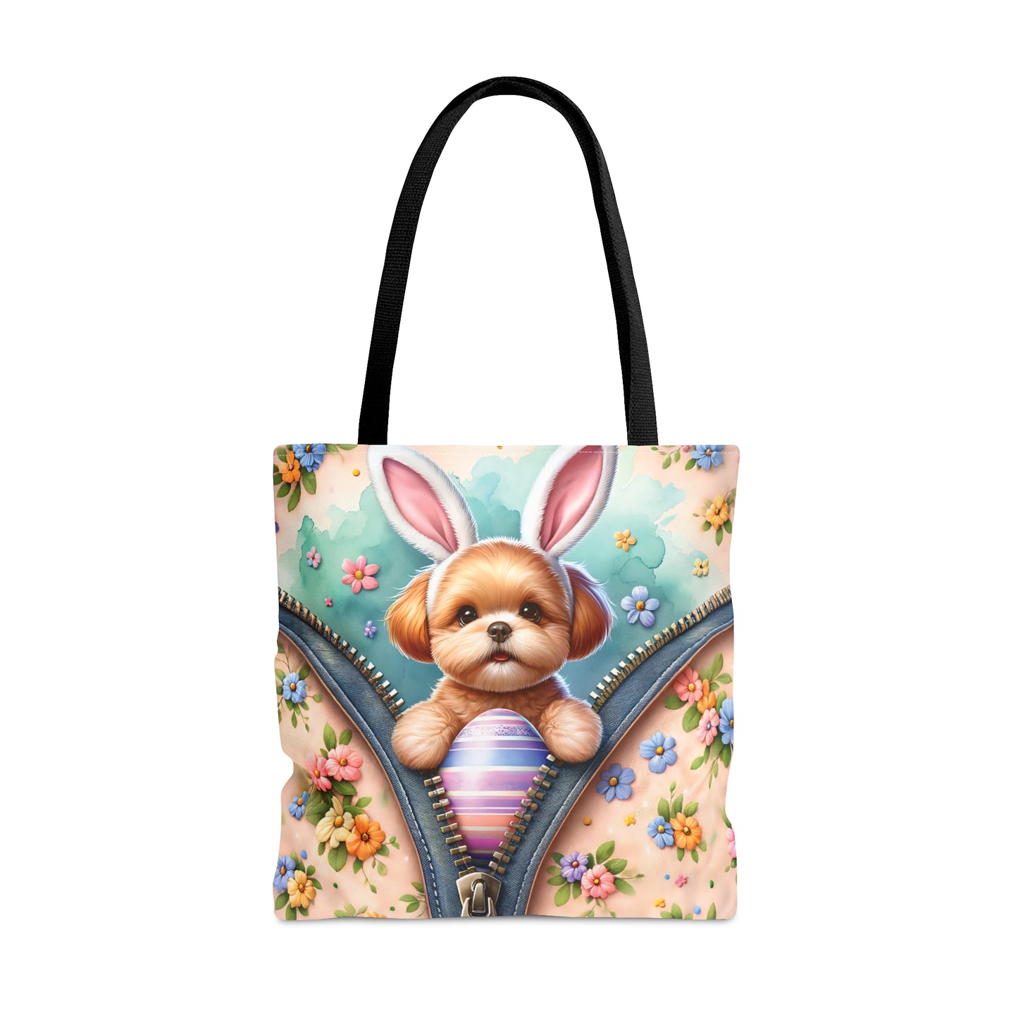 Tote Bag, Easter, Cute Dog with Bunny Ears, Personalised/Non-Personalised Tote bag