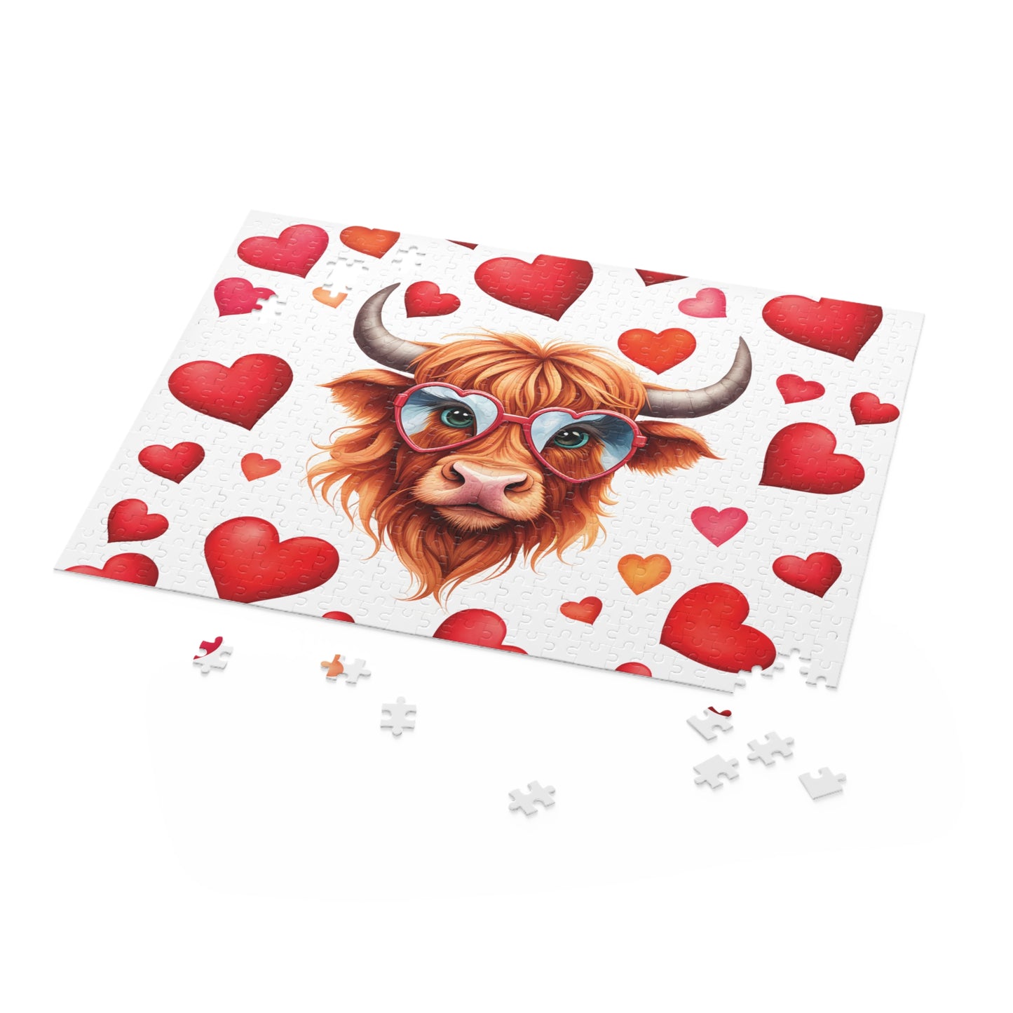 Personalised/Non-Personalised Puzzle, Highland Cow (120, 252, 500-Piece)