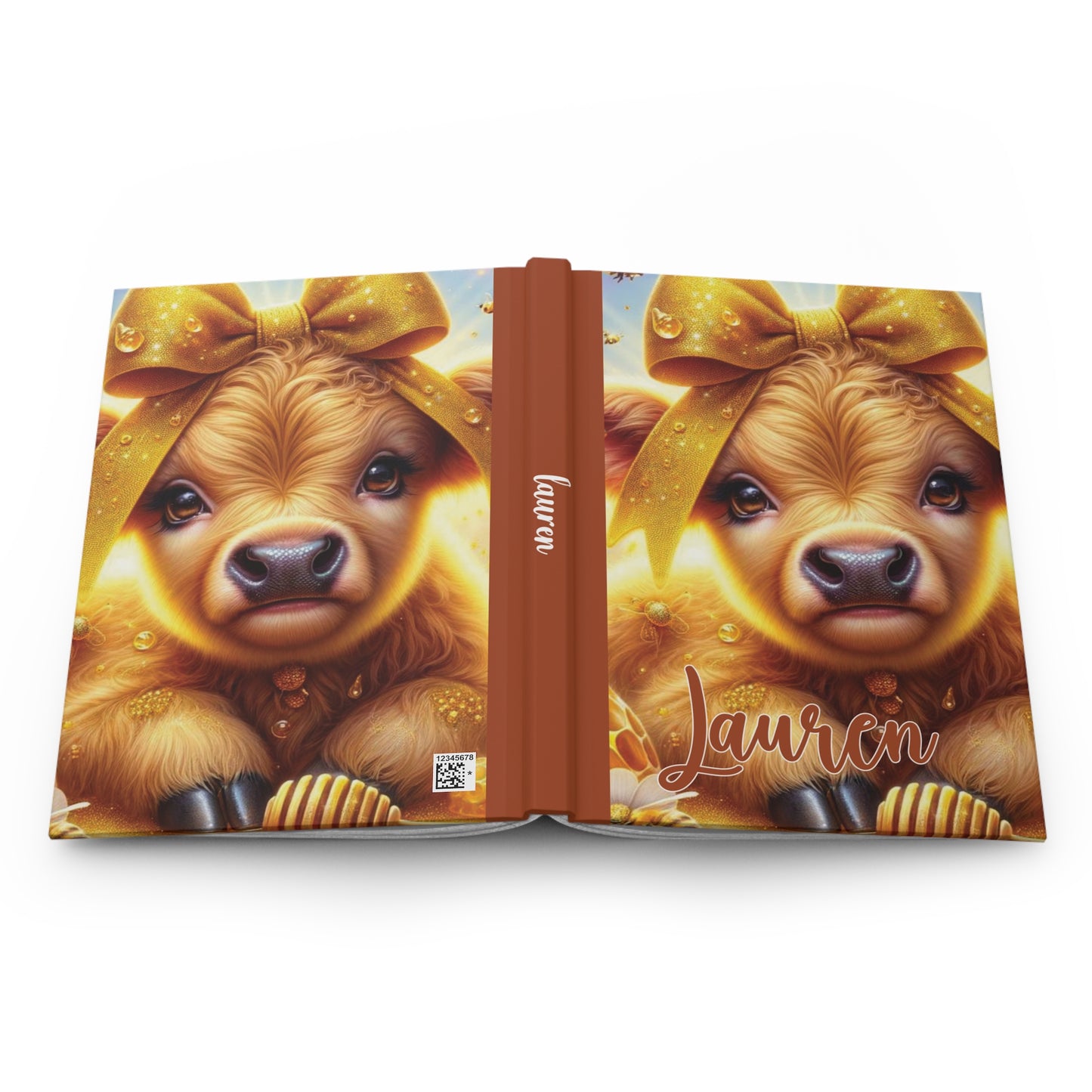 Personalised Hardcover Journal Matte, Highland Cow, awd-1409