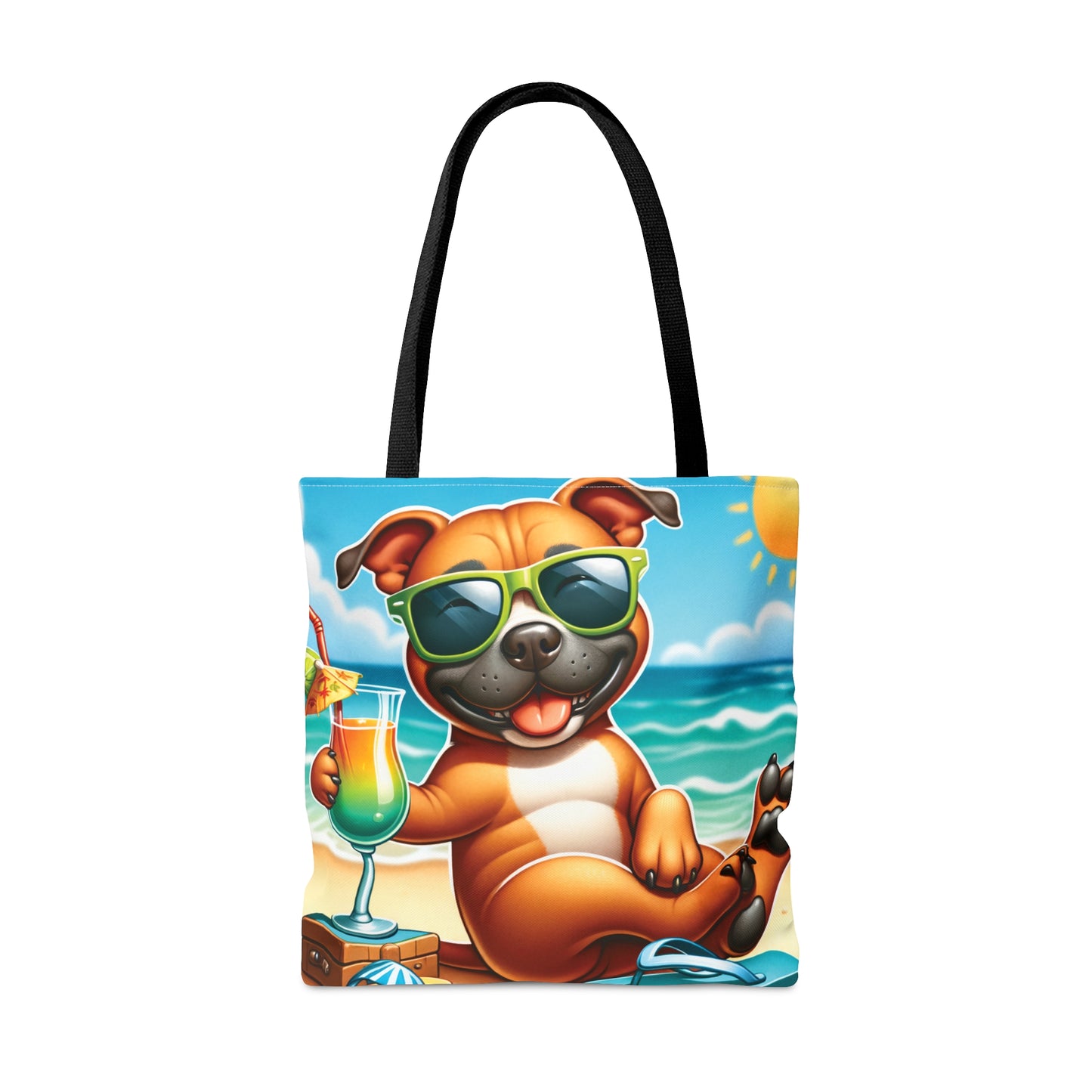 Tote Bag, Dog on Beach, Stafford, Tote bag, awd-1246