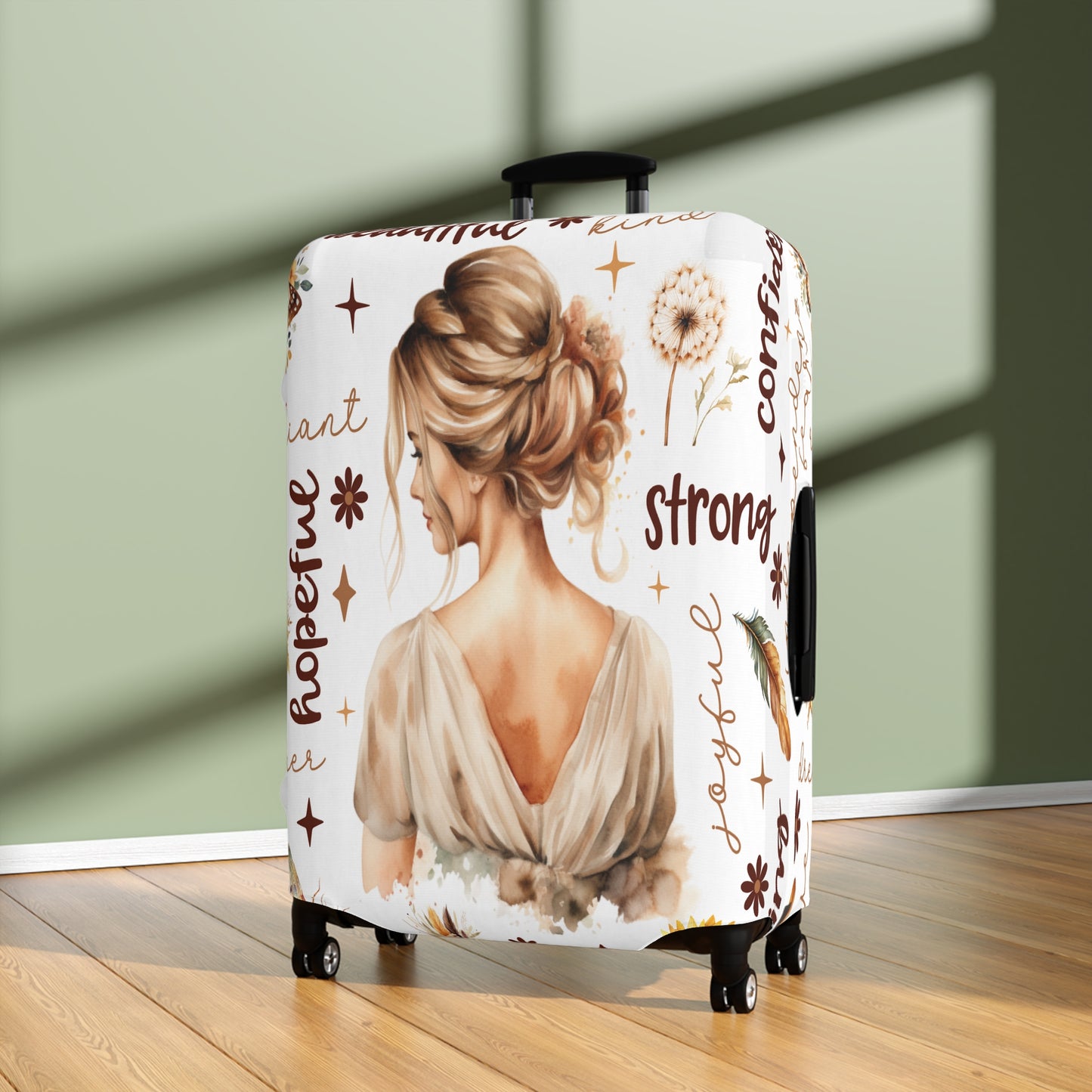 Luggage Cover, Affirmations, Blonde Hair, awd-503