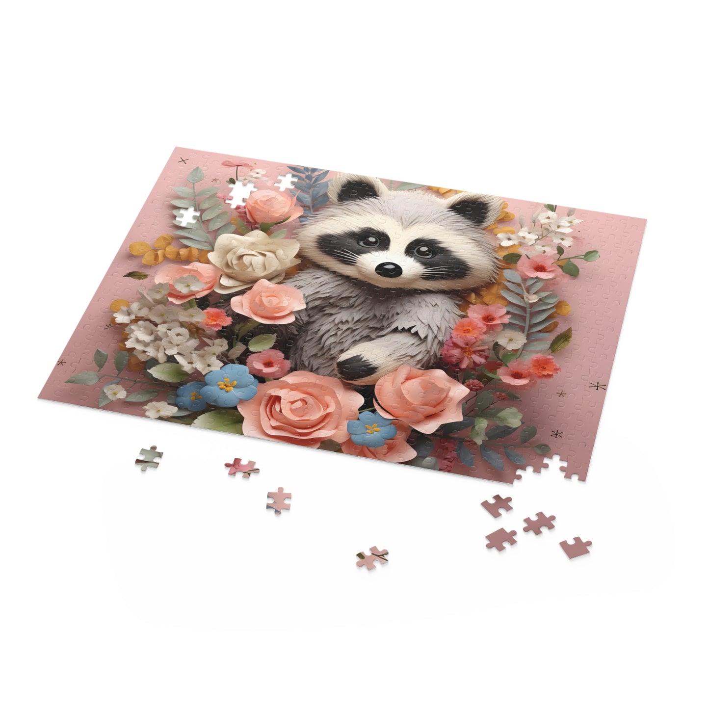 Personalised/Non-Personalised Puzzle, Racoon (120, 252, 500-Piece)