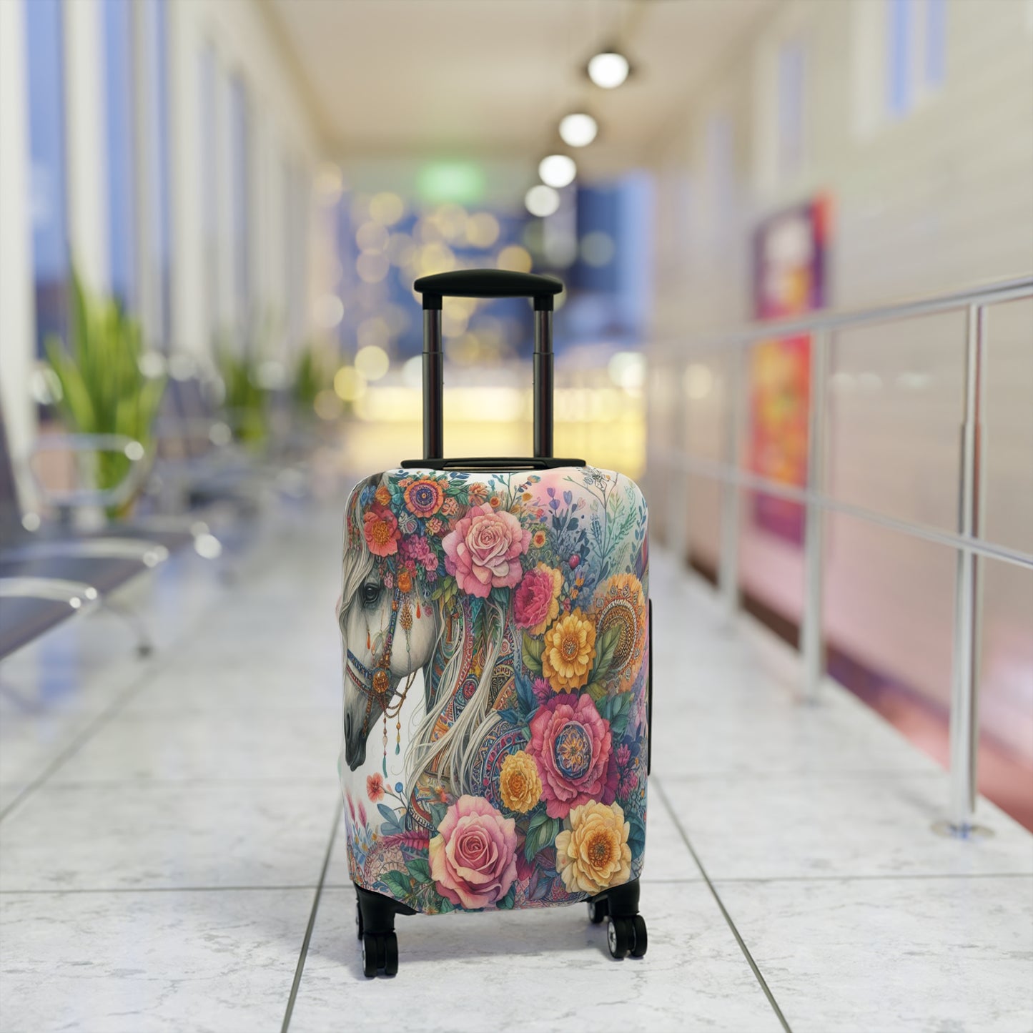 Luggage Cover, Country and Western, Boho Floral Horse, awd-1741