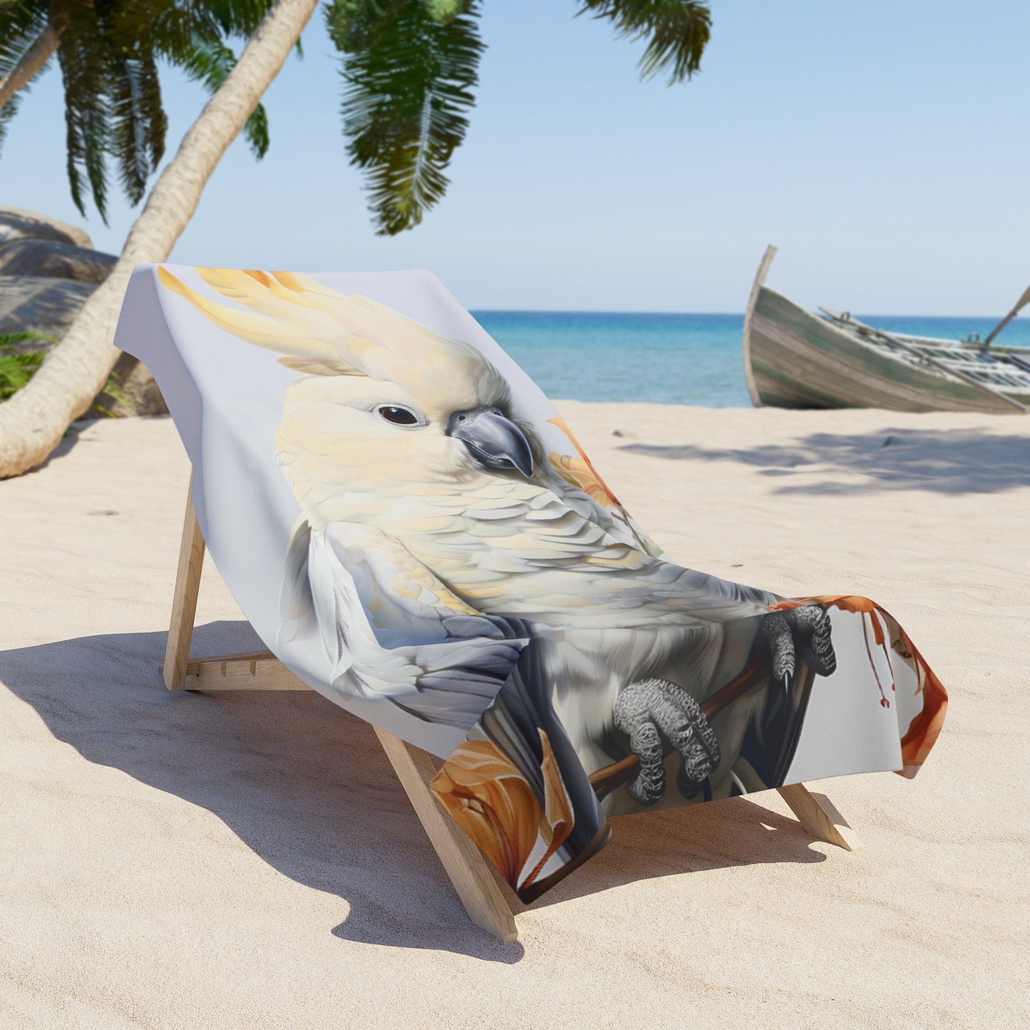 Beach Towel, Australian Animals, Cockatoo, Polycotton Towel, 2 sizes Available